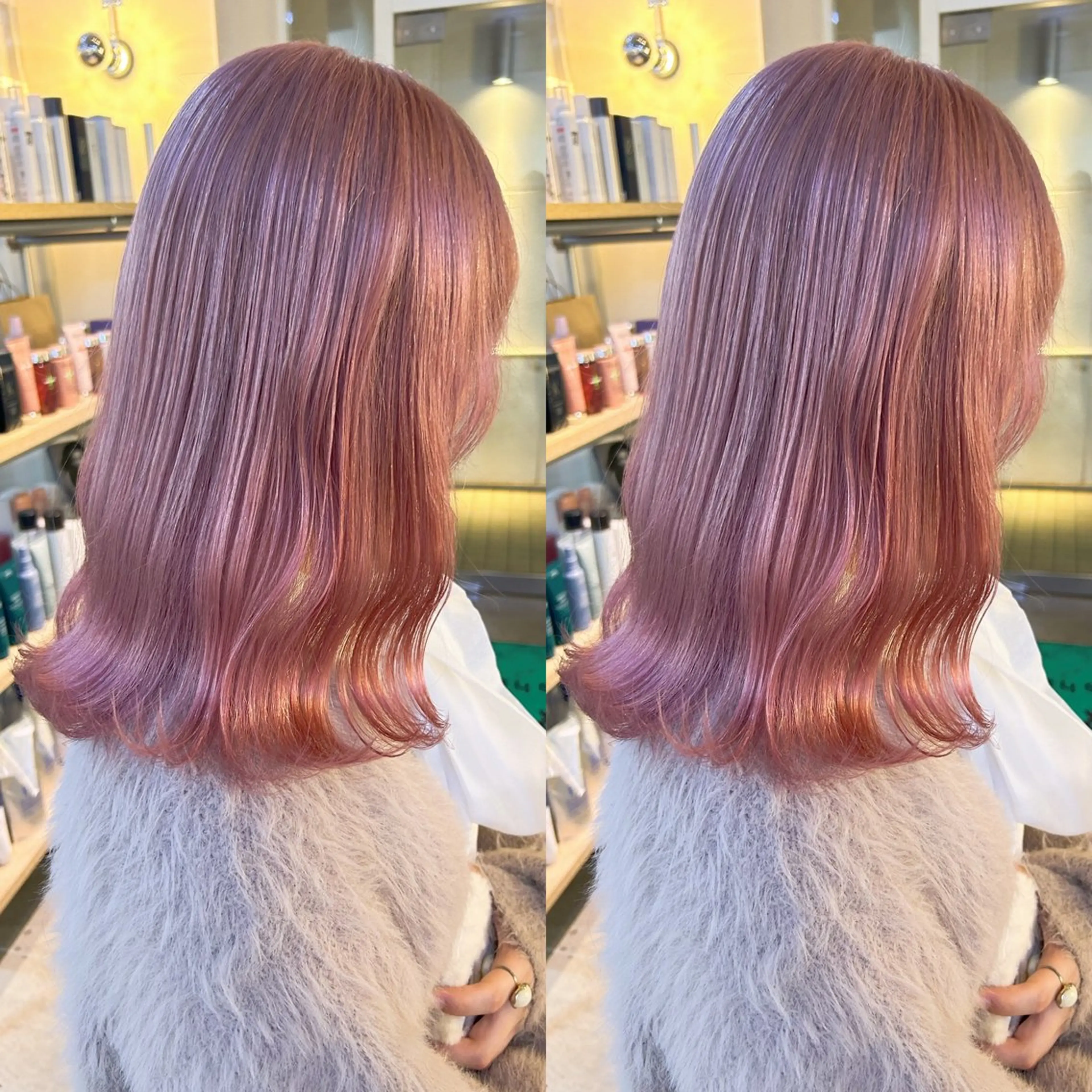 ミディアム カラー ヘアカラー トリートメント yoriダブルカラー 代表すがわらのヘアスタイル