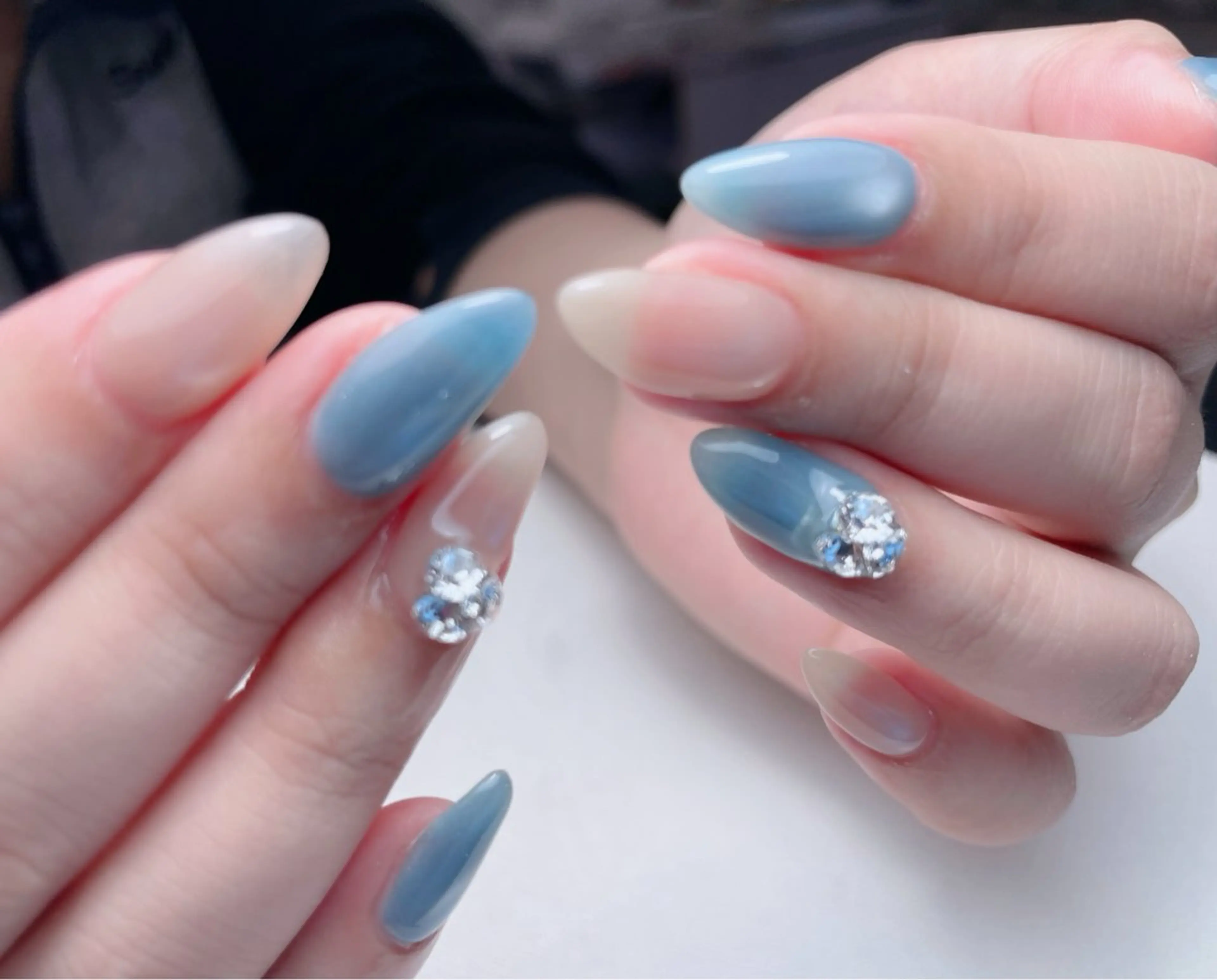 ネイル 長さ出し フットネイル フレンチネイル ジェルネイル ガラスフレンチ 中野駅から2分 MEO NAILのネイルデザイン