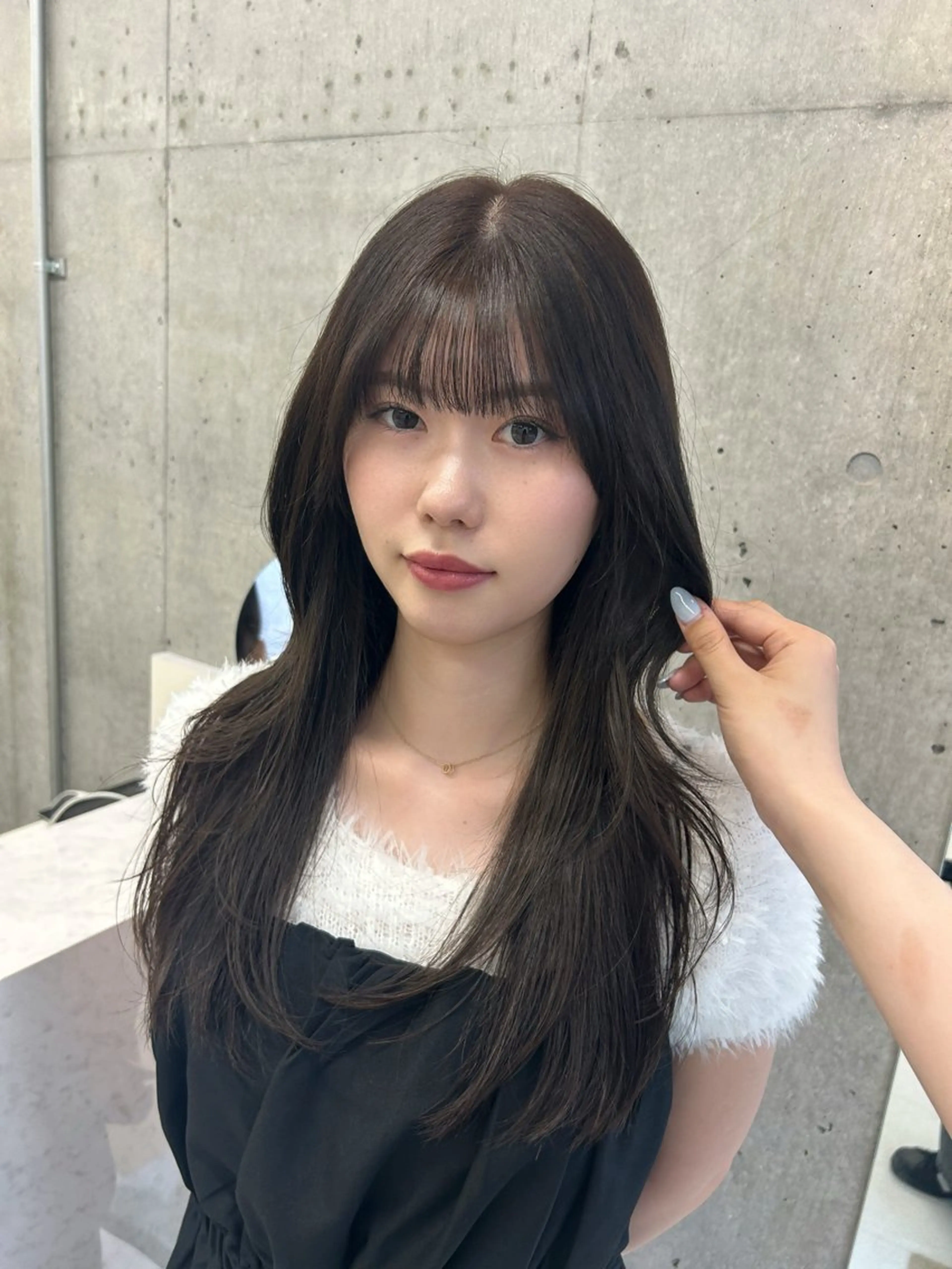 ロング ピンクラベンダー ヘアカラー トリートメント LOE Yuuka/42🩵のヘアスタイル