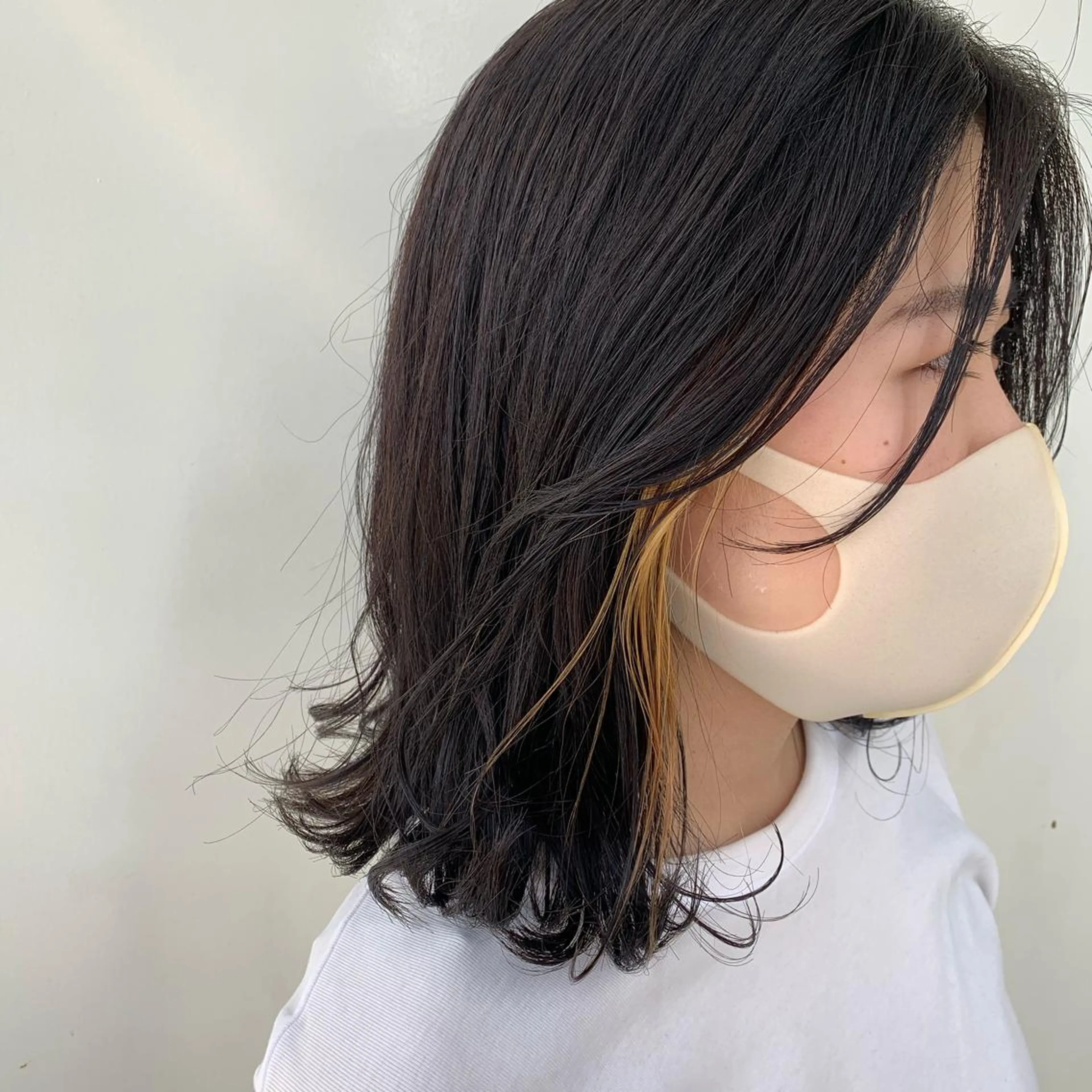 ミディアム カラー イヤリングカラー ヘアカラー 🌿透明感ヘア 園田 朱梨🌿のヘアスタイル