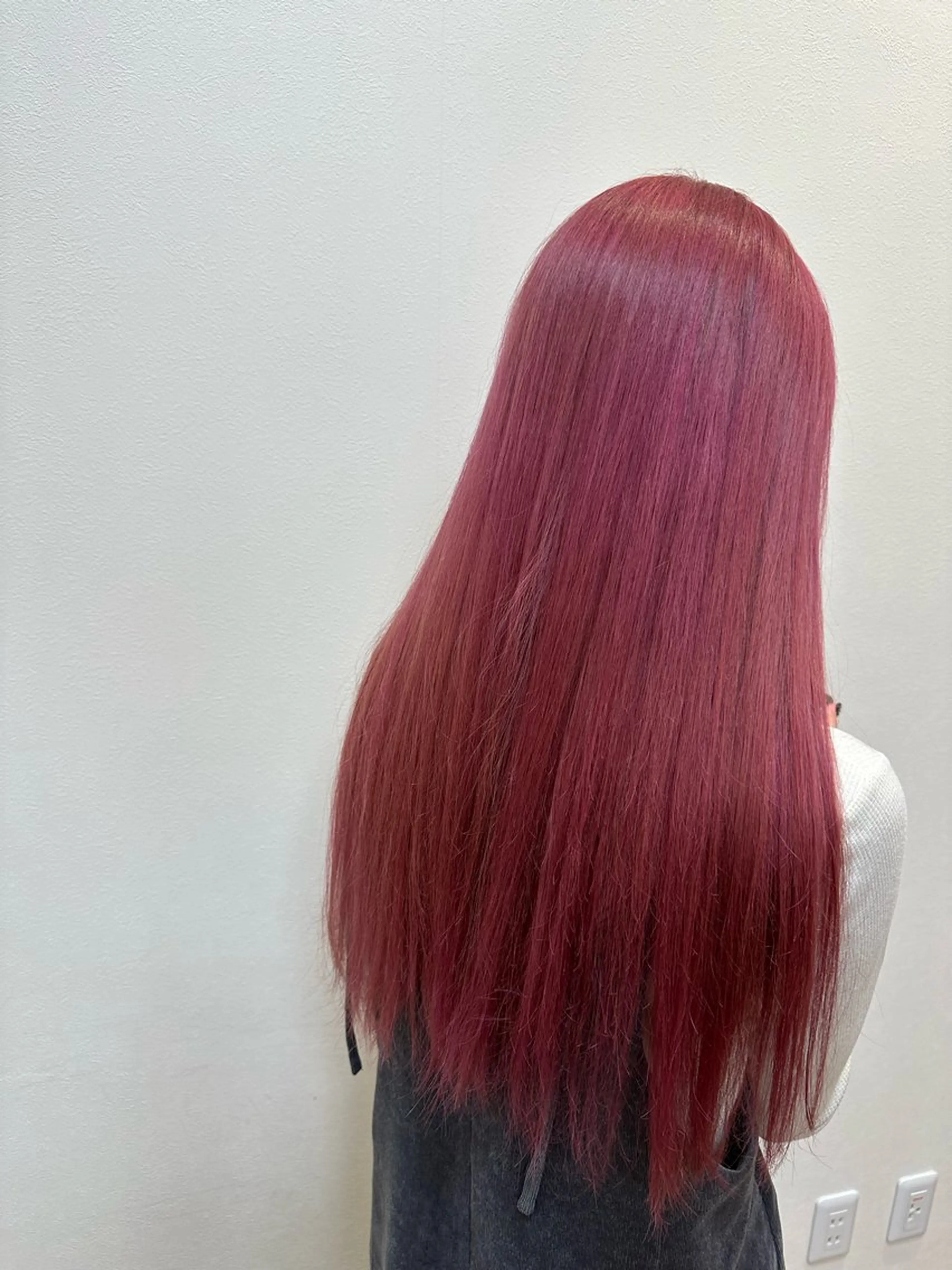 ロング カラー カシス ピンクカラー 🦋韓国モテカラー 🦋𝕐𝕌𝕀のヘアスタイル