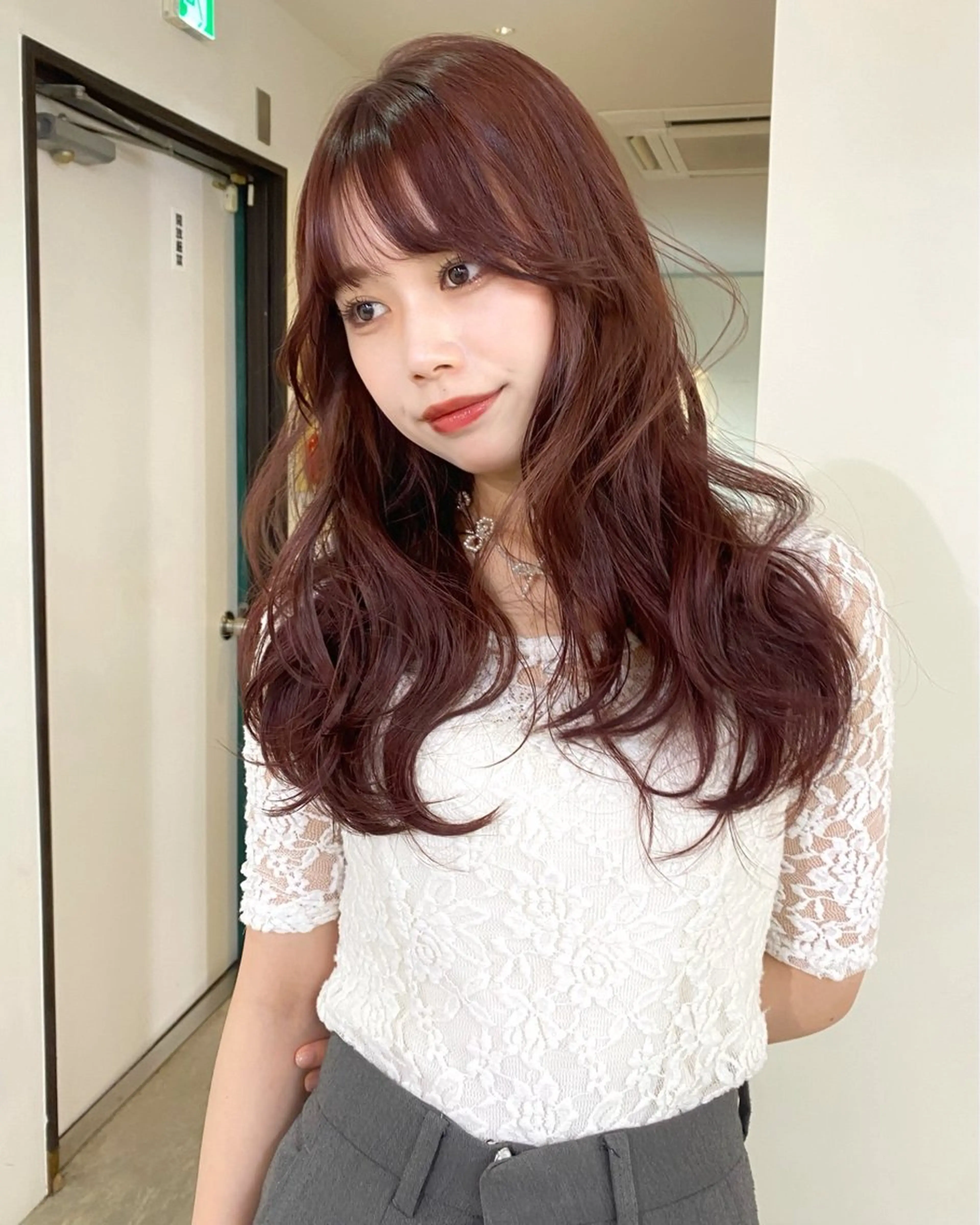 ロング カラー ベージュカラー ブリーチ 透明感カラー ダブルカラー ブリーチなしカラー ヘアカラー mizuki/ピンク ベージュ.レイヤーのヘアスタイル