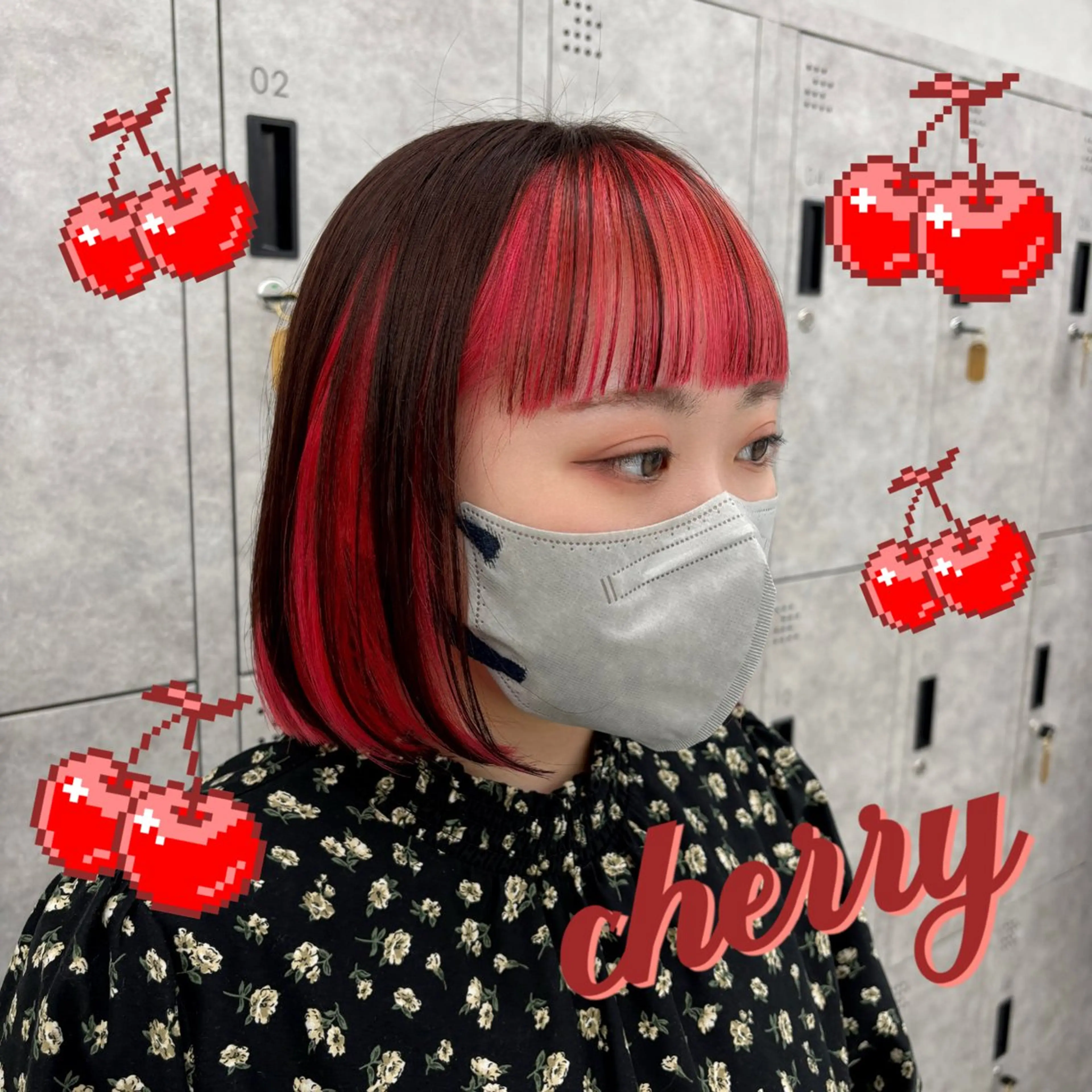 ミディアム カラー インナーカラー レッドカラー ブリーチパーマ 🎀Rumiのヘアスタイル