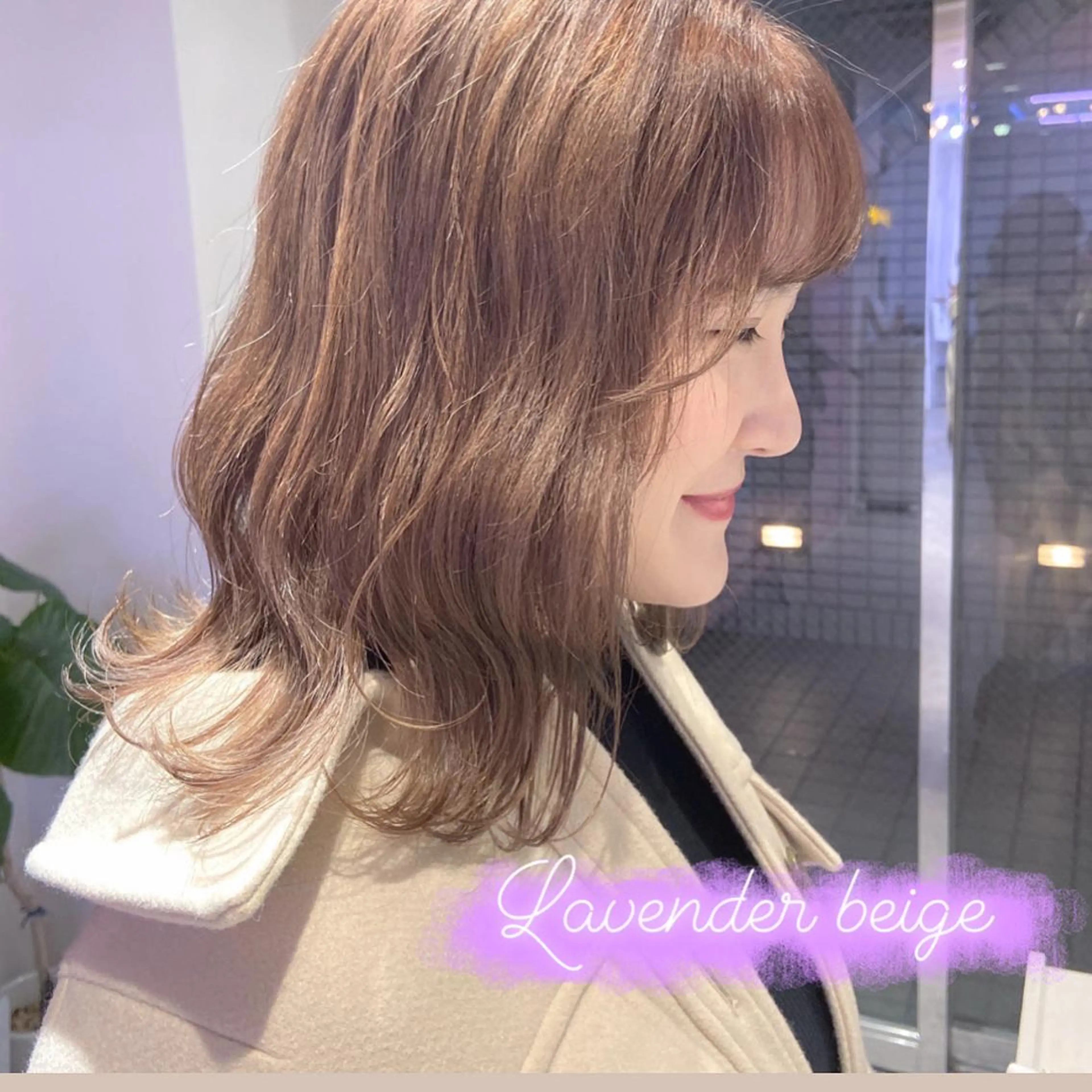 ミディアム カラー ヘアアレンジ ベージュカラー 天神レイヤーカット No.1💖マユカのヘアスタイル