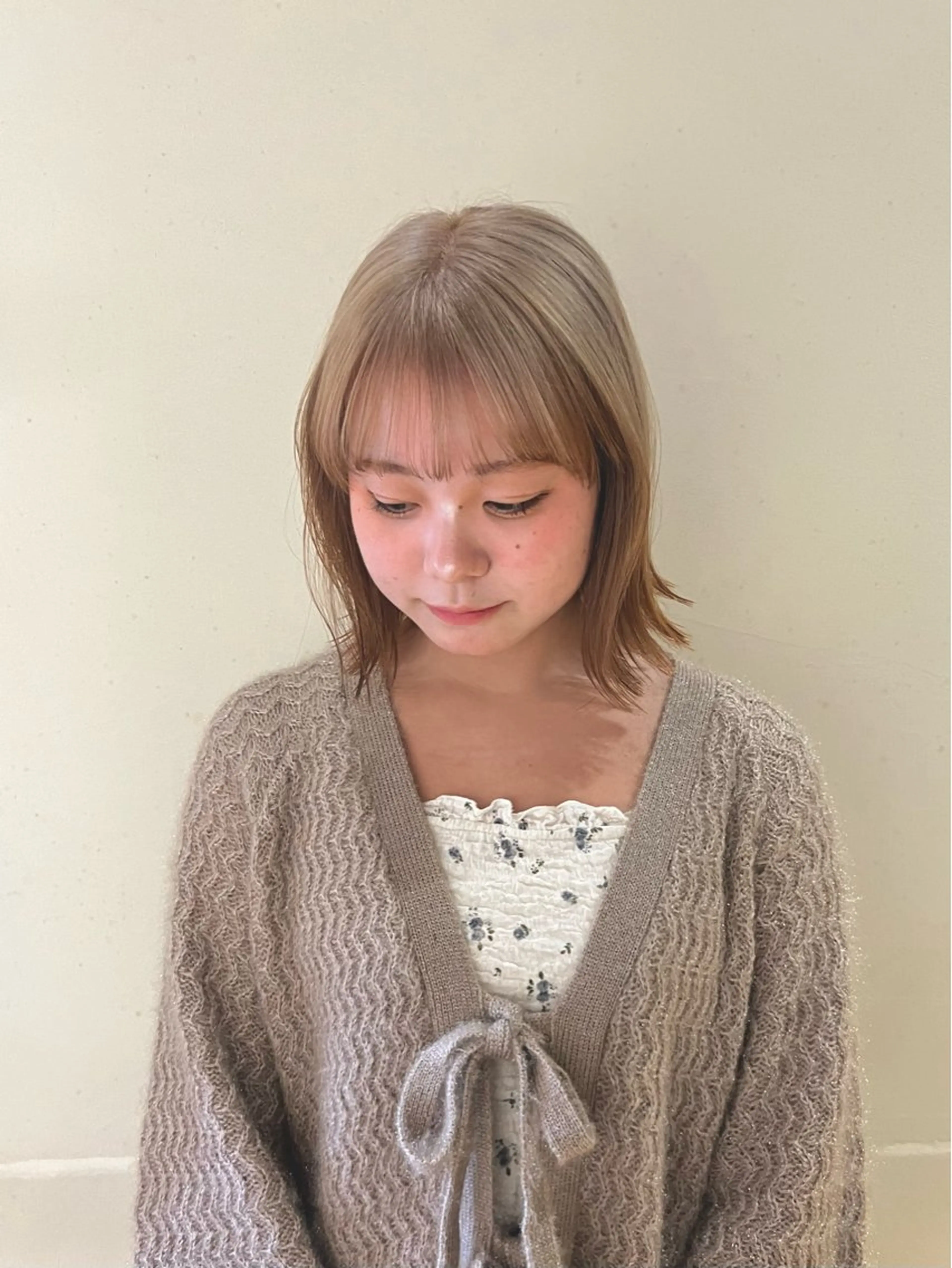 ミディアム カラー ヘアアレンジ みわ/博多 ブリーチ/メンズヘアのヘアスタイル