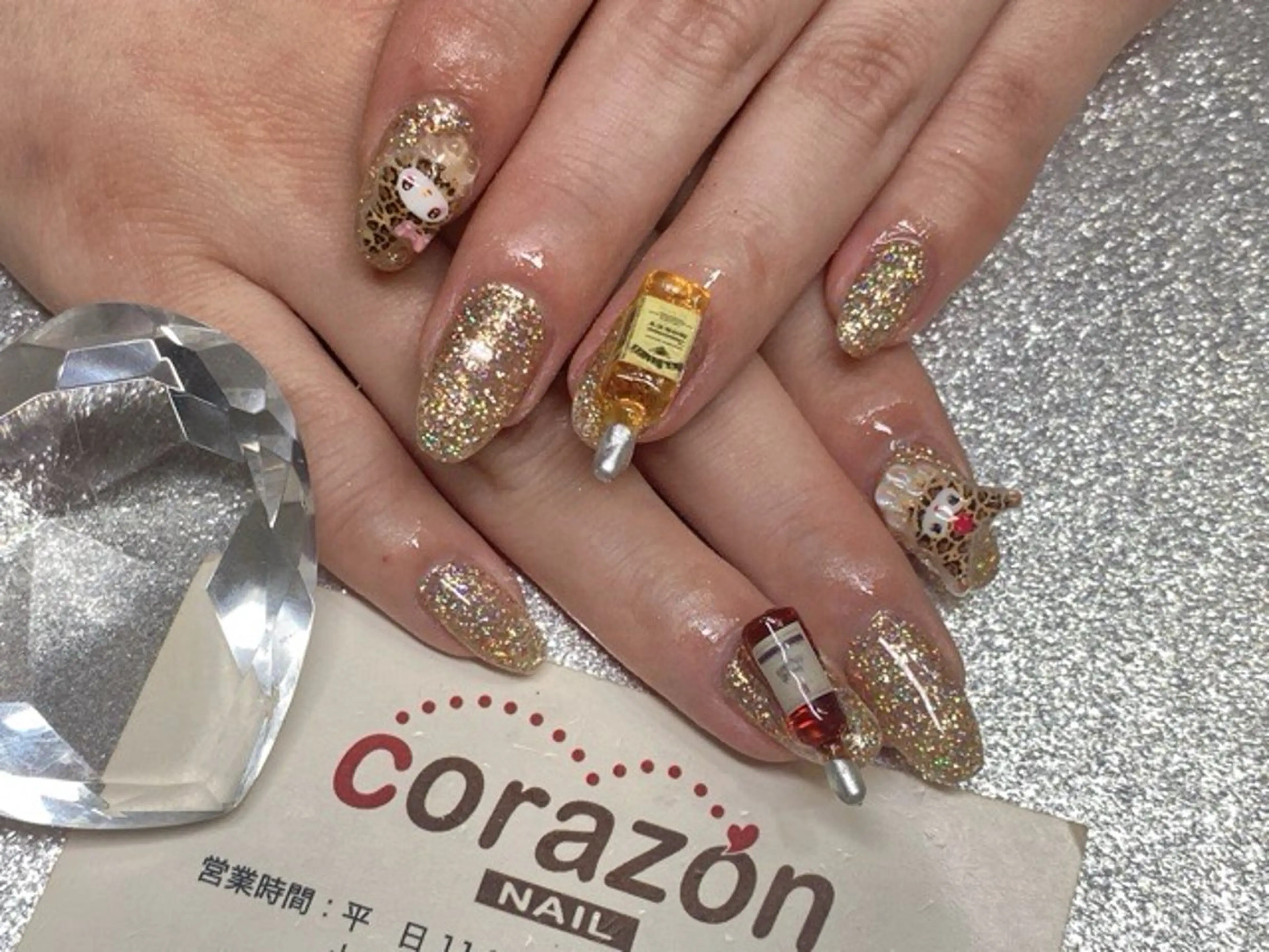 ネイル ジェルネイル ゴールド ラメ(グリッター) 持ち込み ワンカラーネイル ネイリスト aicoのネイルデザイン