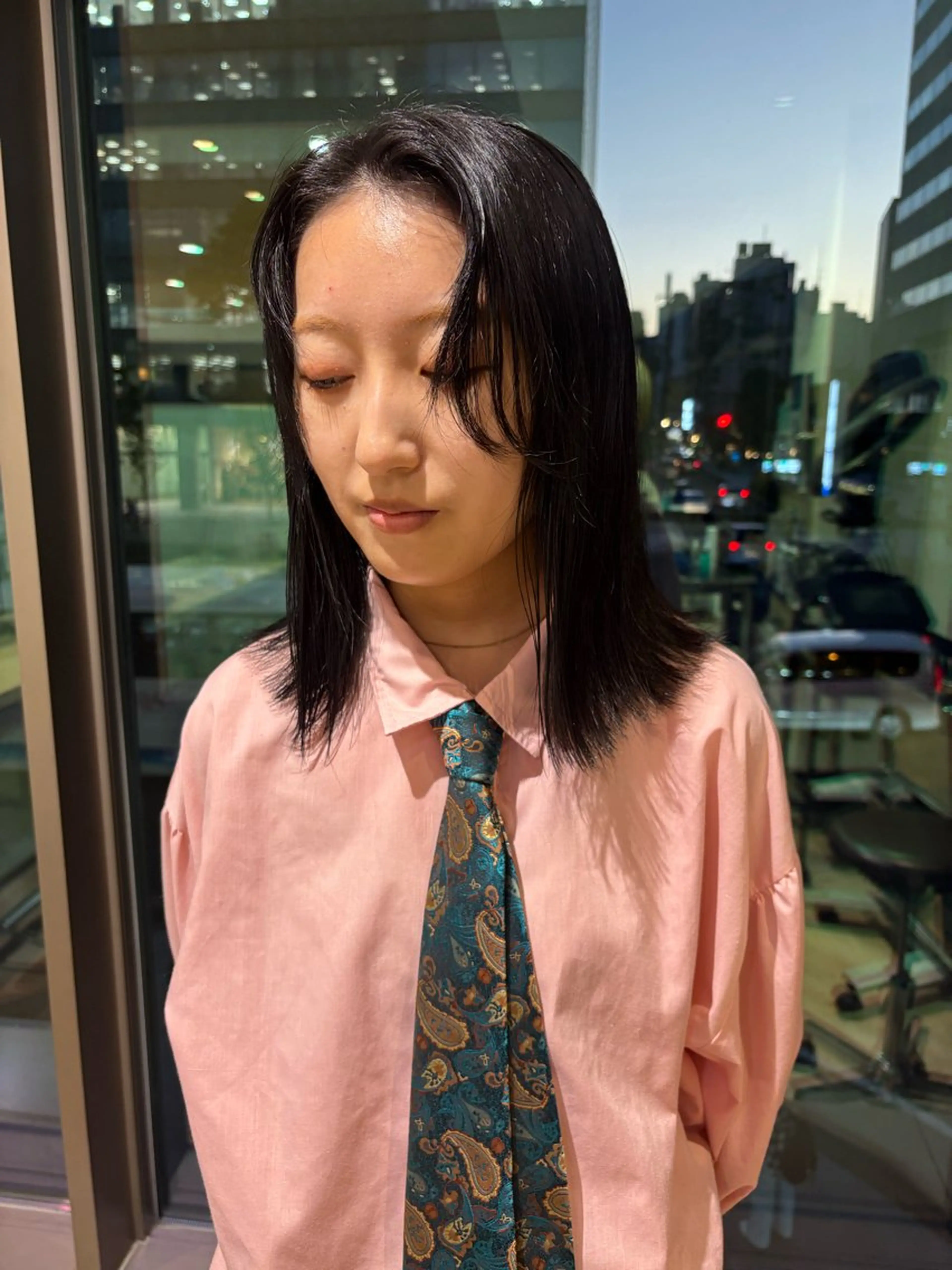 ミディアム カラー ゆい/パーマ/レイヤ ー/似合わせカラーのヘアスタイル