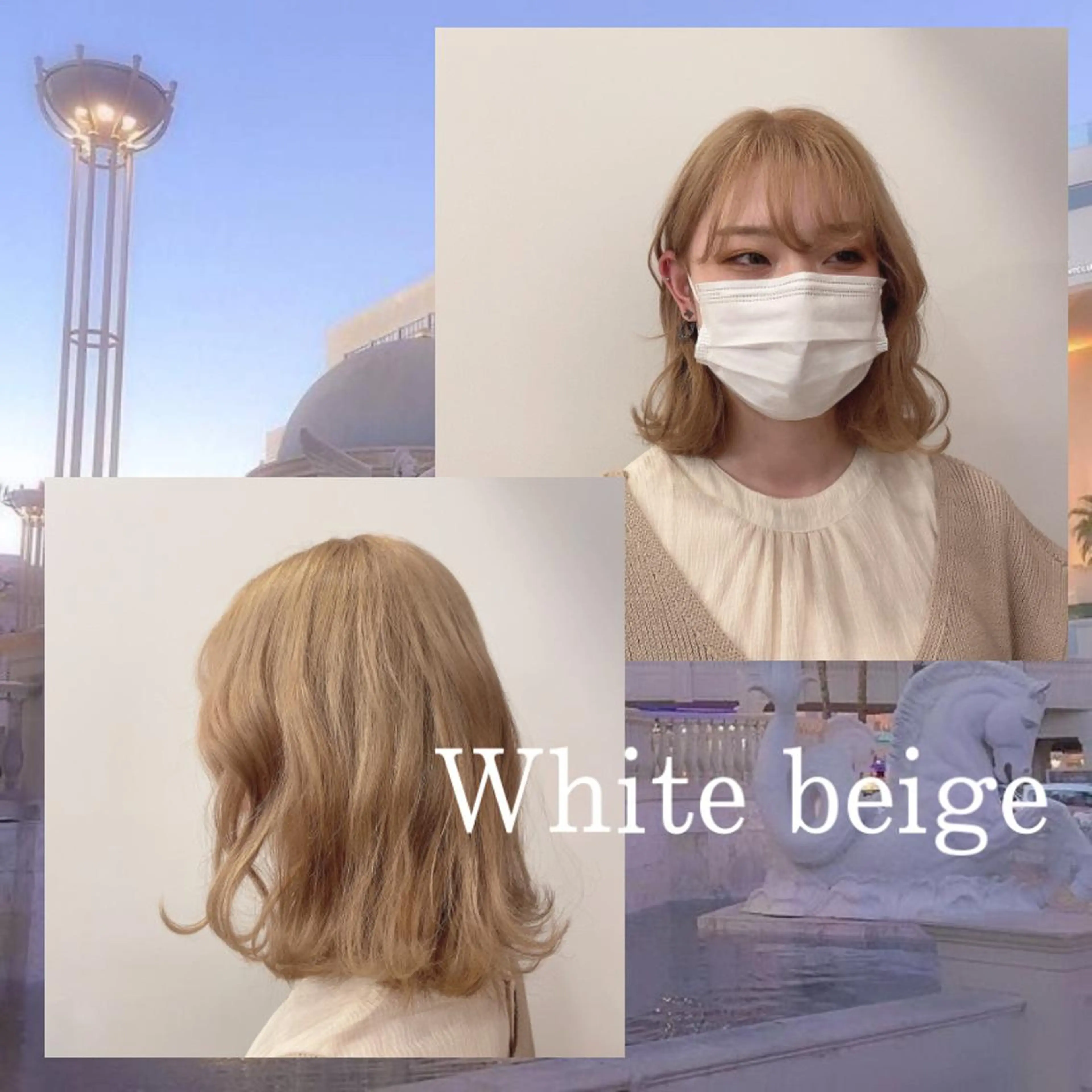 ミディアム カラー ヘアアレンジ ブリーチ ダブルカラー ヘアカラー トリートメント 🎀トップスタイリ スト湯川響🎀のヘアスタイル