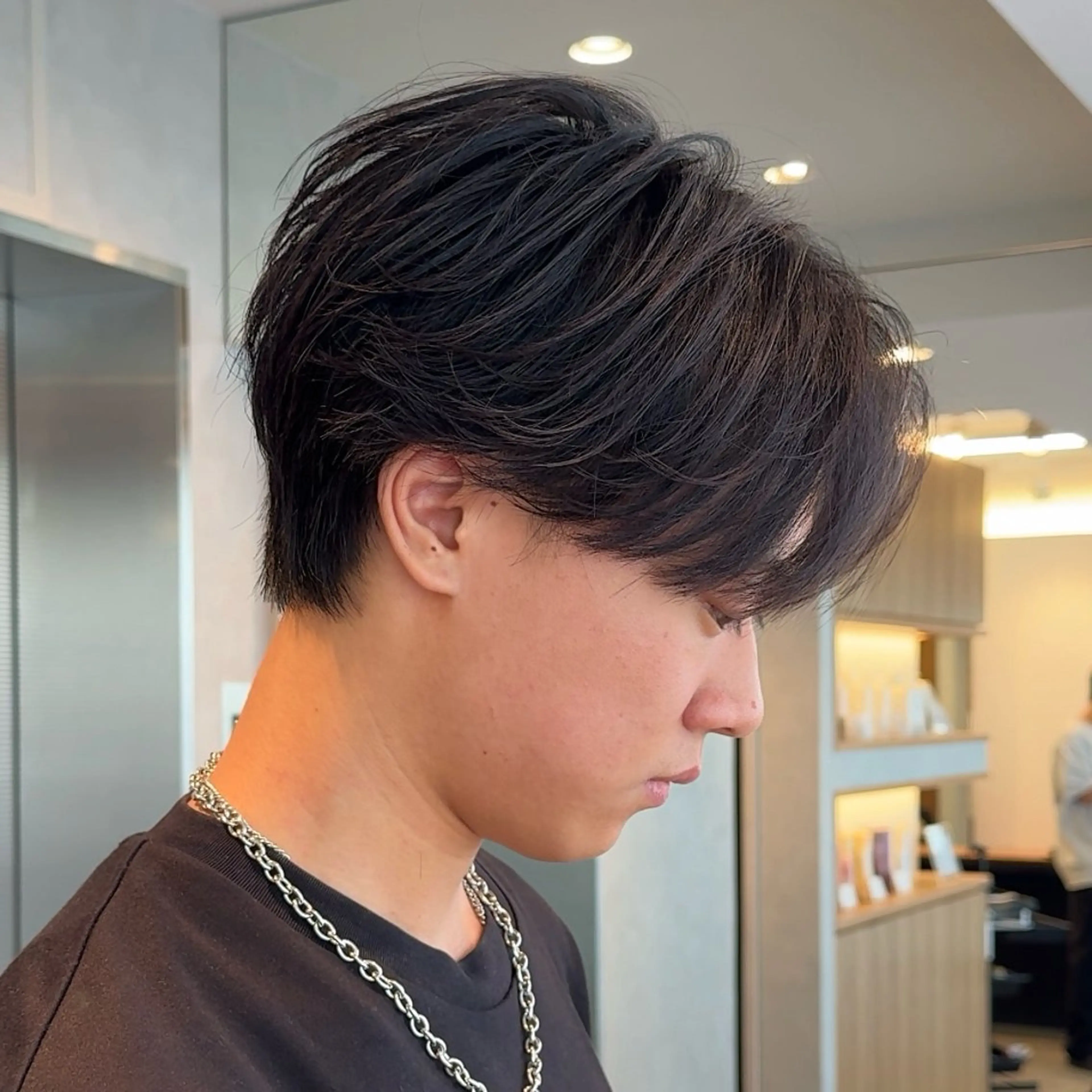メンズ センターパート 刈り上げ 佐藤 空のヘアスタイル