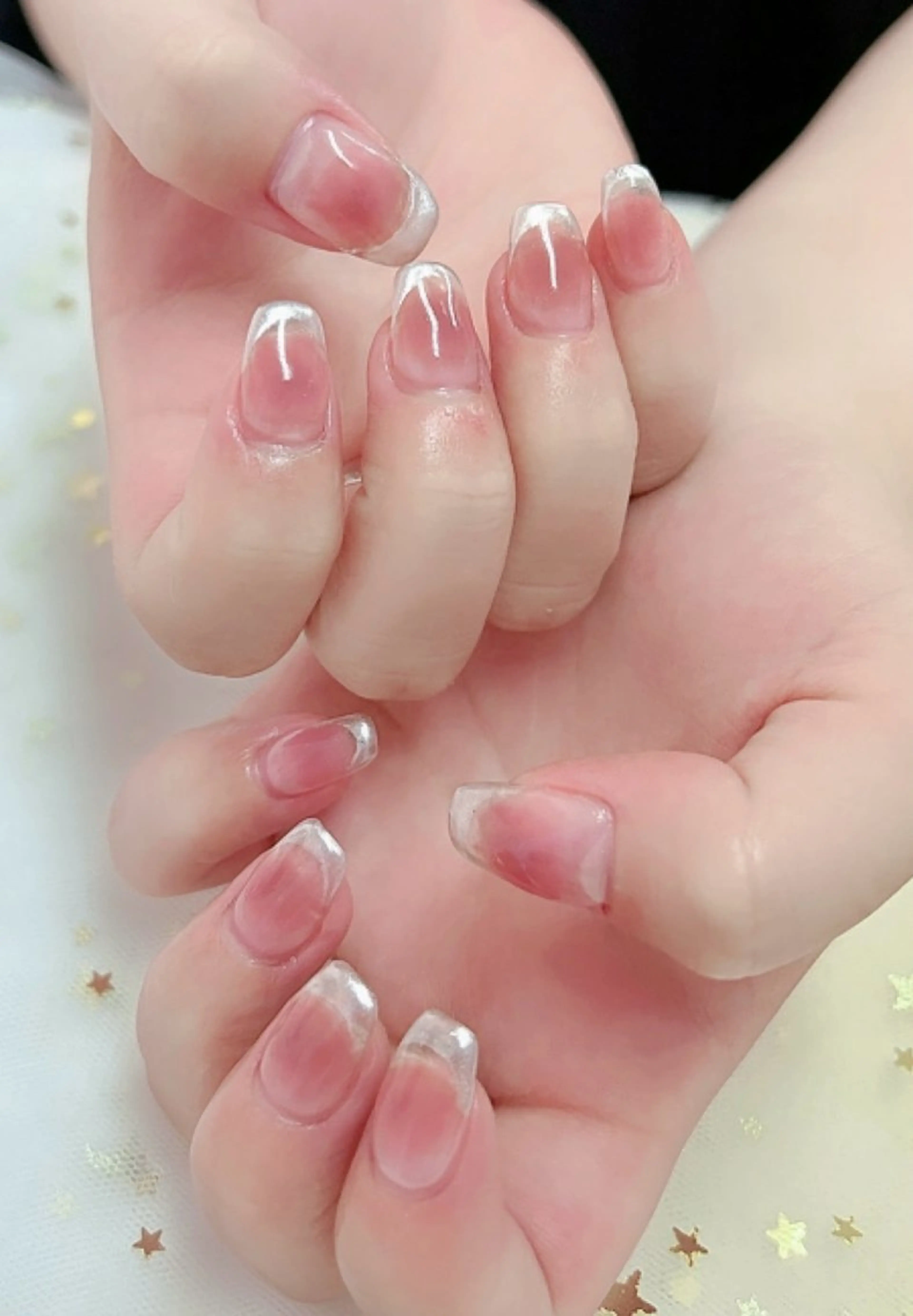 ネイル フレンチネイル ミラーネイル スカルプネイル 上福岡 らんらんのネイルデザイン