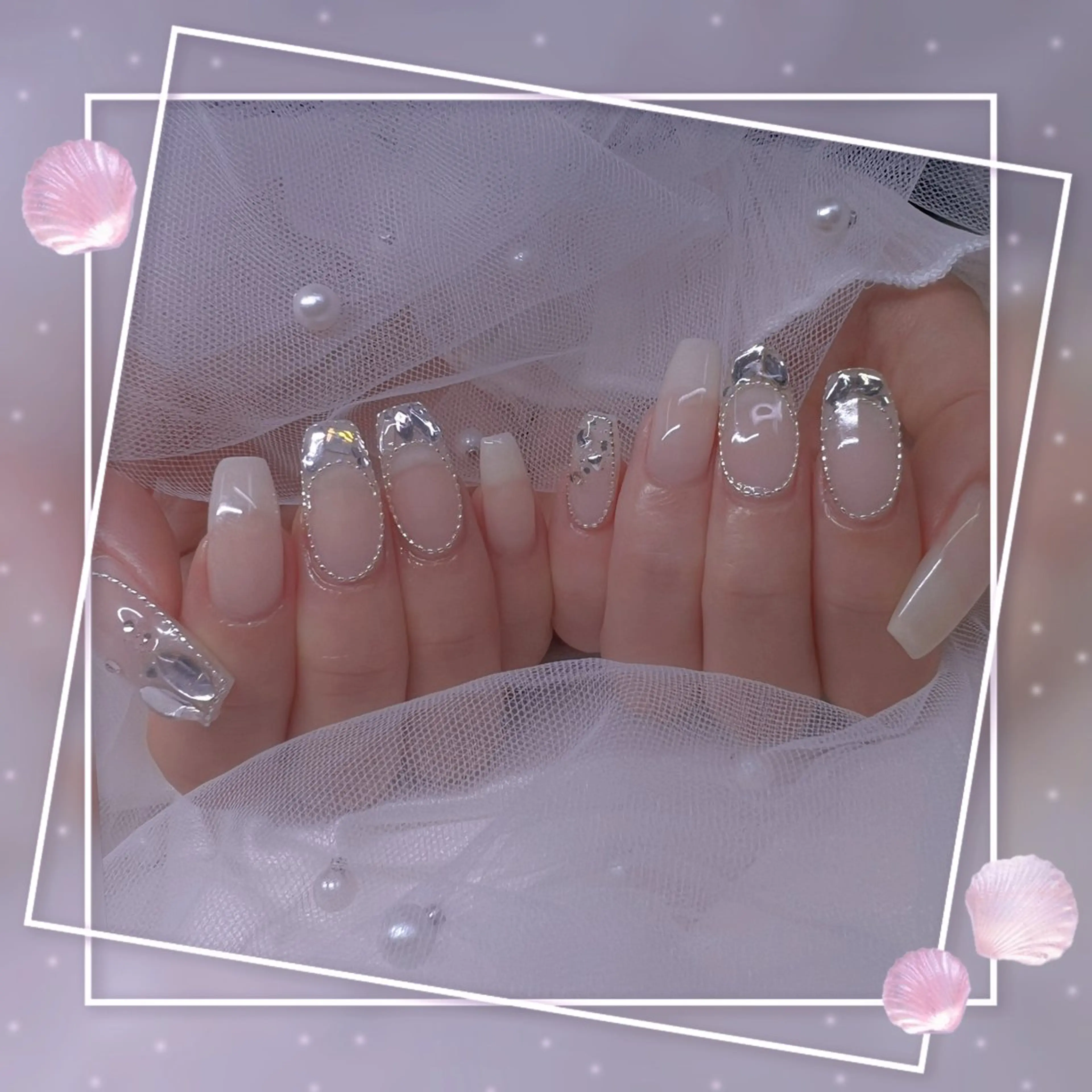 ネイル チークネイル ガーリー グラデーション マグネットネイル ピンク ハンドネイル Chill Nailsalonのネイルデザイン