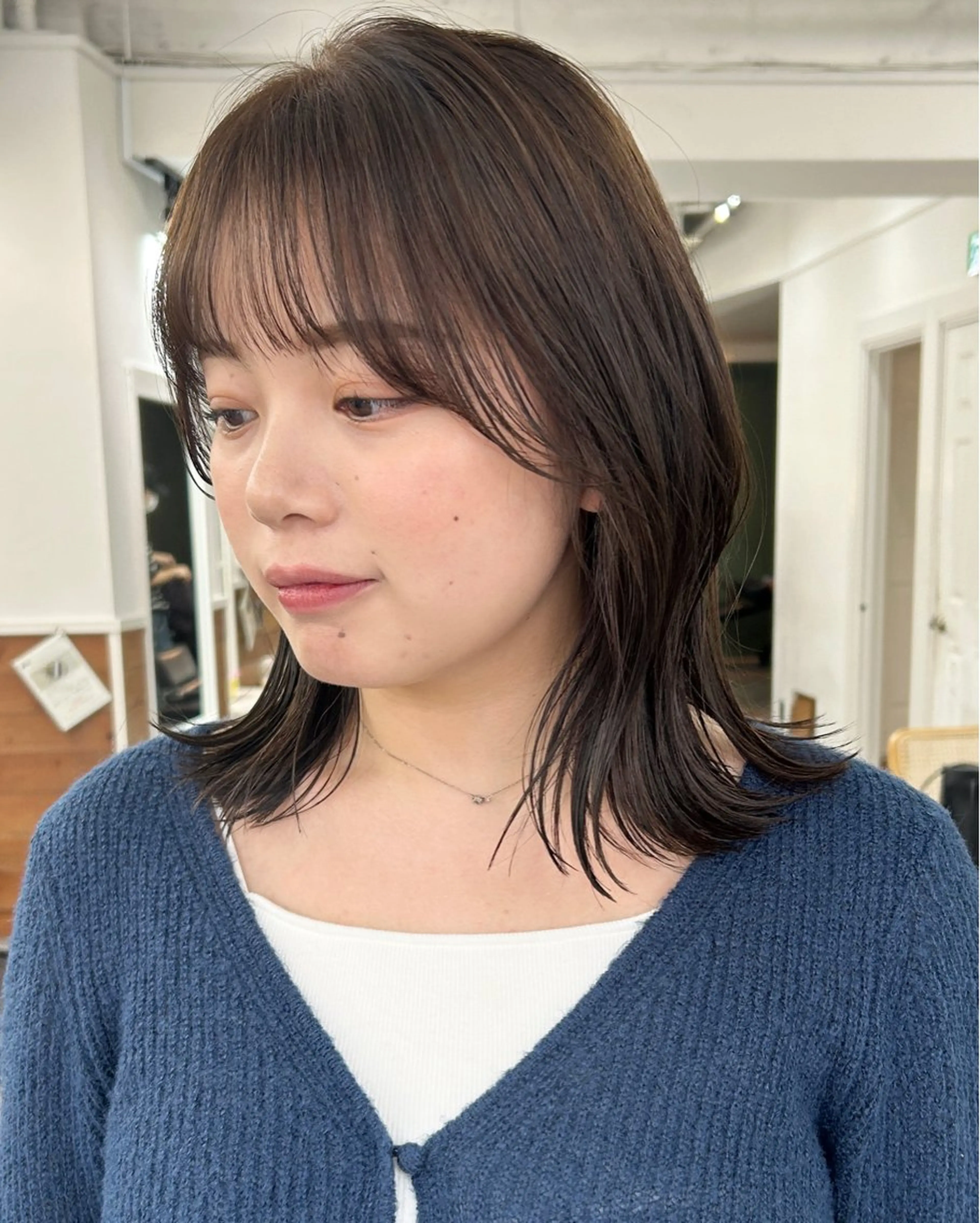 セミロング カラー カット ヘアカラー レイヤーボブ/ 艶カラー/サナ🌼のヘアスタイル