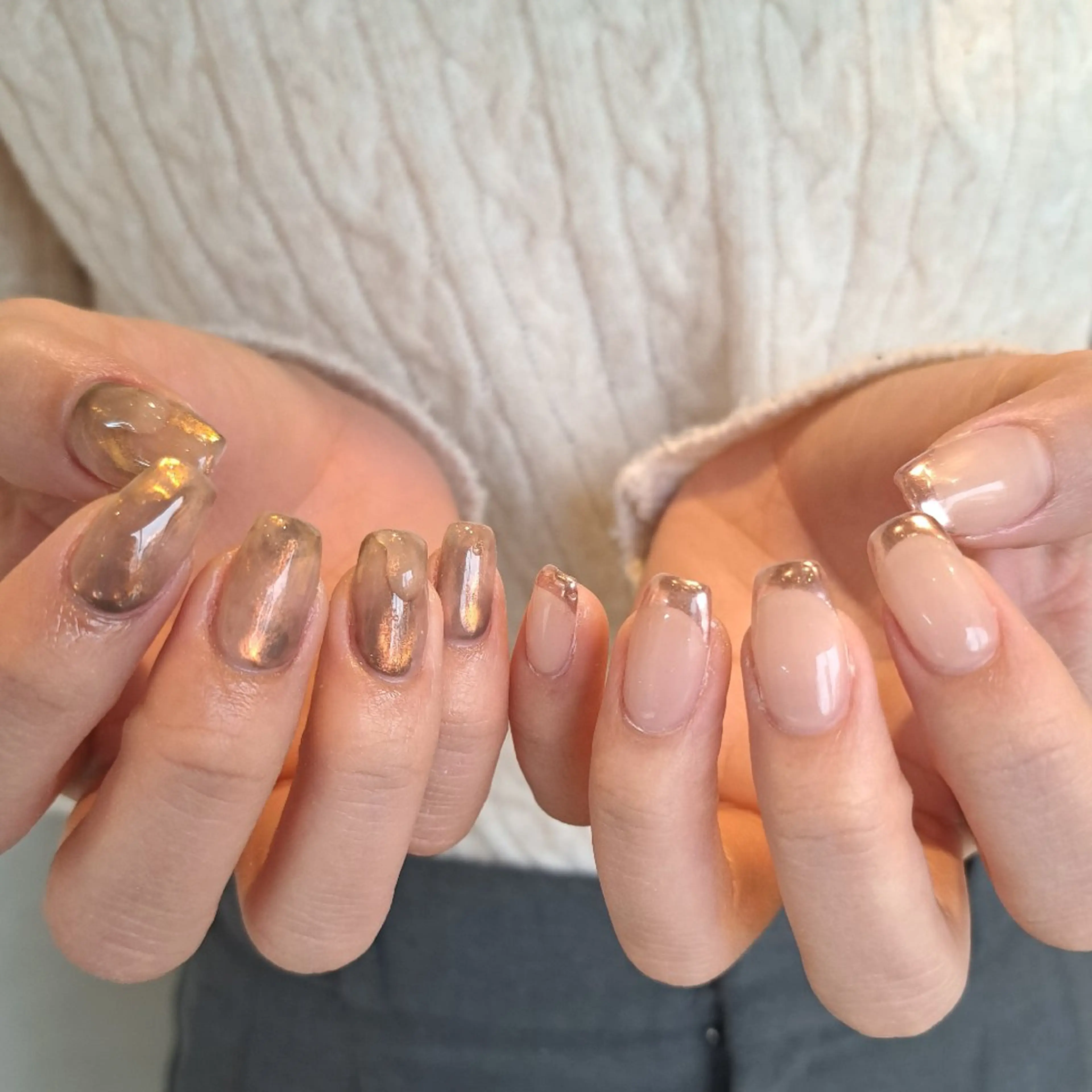 ネイル アートネイル フレンチネイル ジェルネイル ミラーネイル 持ち込み ハンドネイル Nail mood デザイン持ち込みokのネイルデザイン