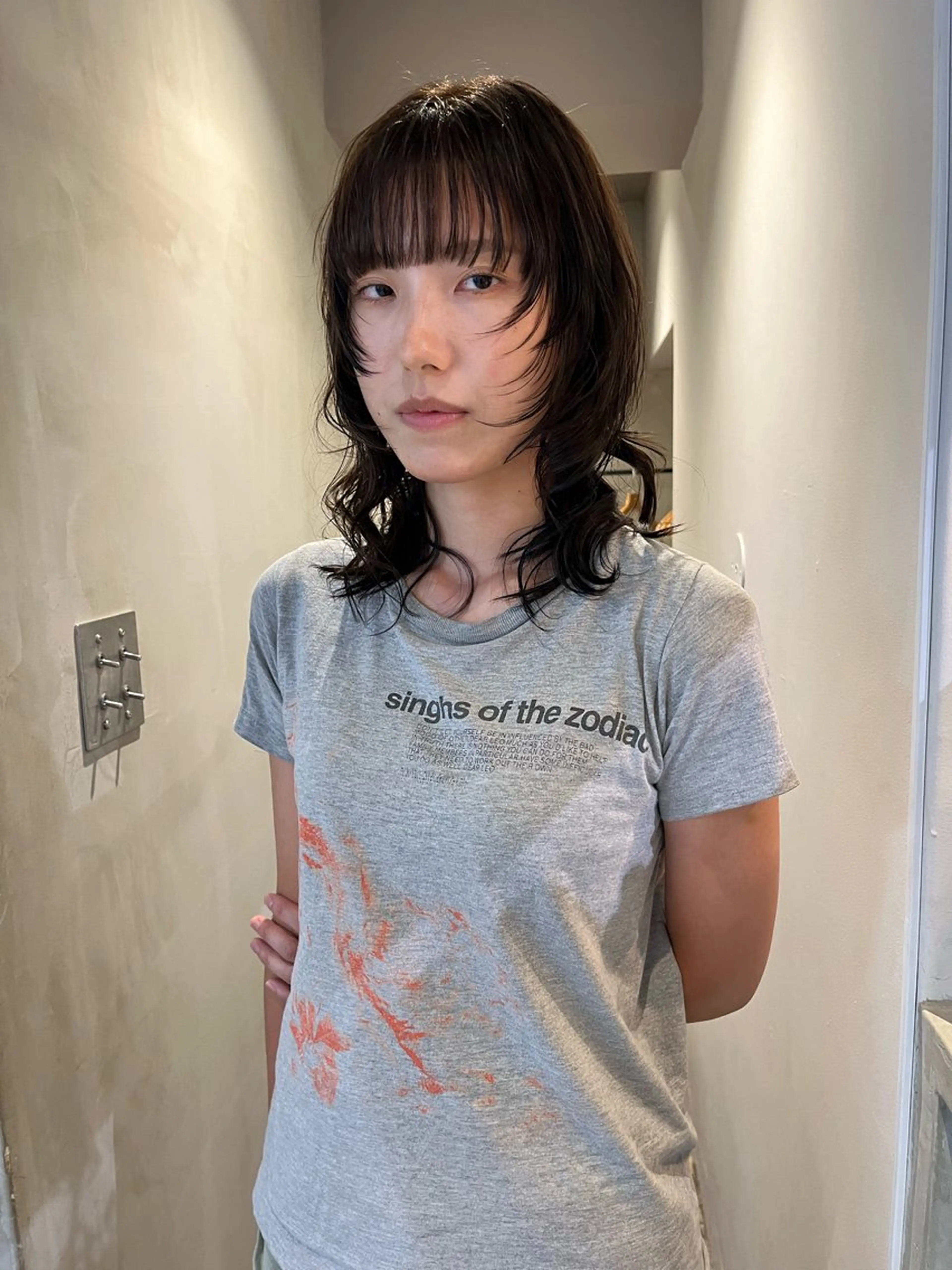 セミロング カラー ショートボブ ベージュカラー 透明感カラー グレージュ オリーブベージュ ロエ平尾山荘所属・平尾/高宮/艶カラー /ハイライト/綜一郎のヘアスタイル