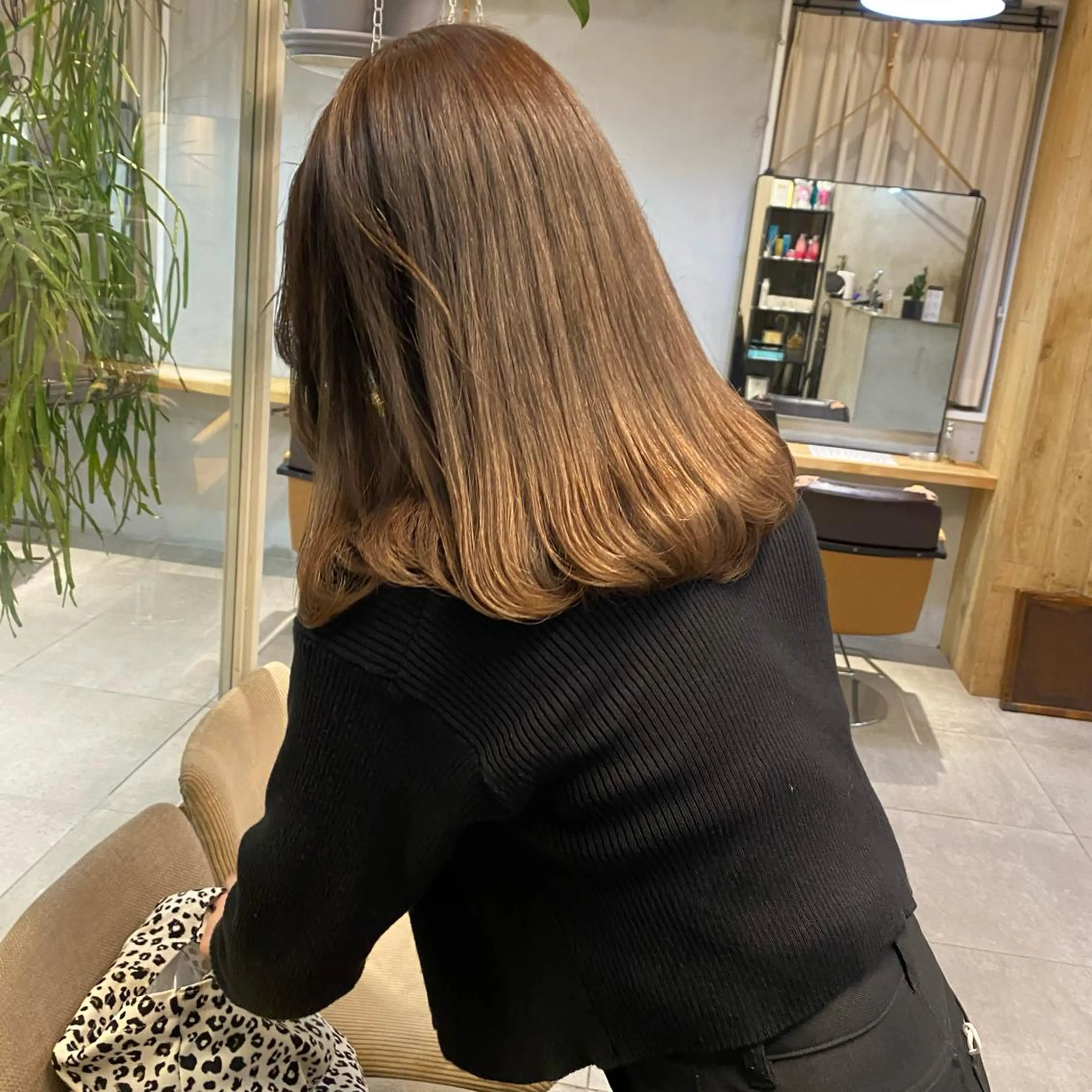 セミロング カラー 艶ストレート✨透明感 カラー🎀♡mariのヘアスタイル