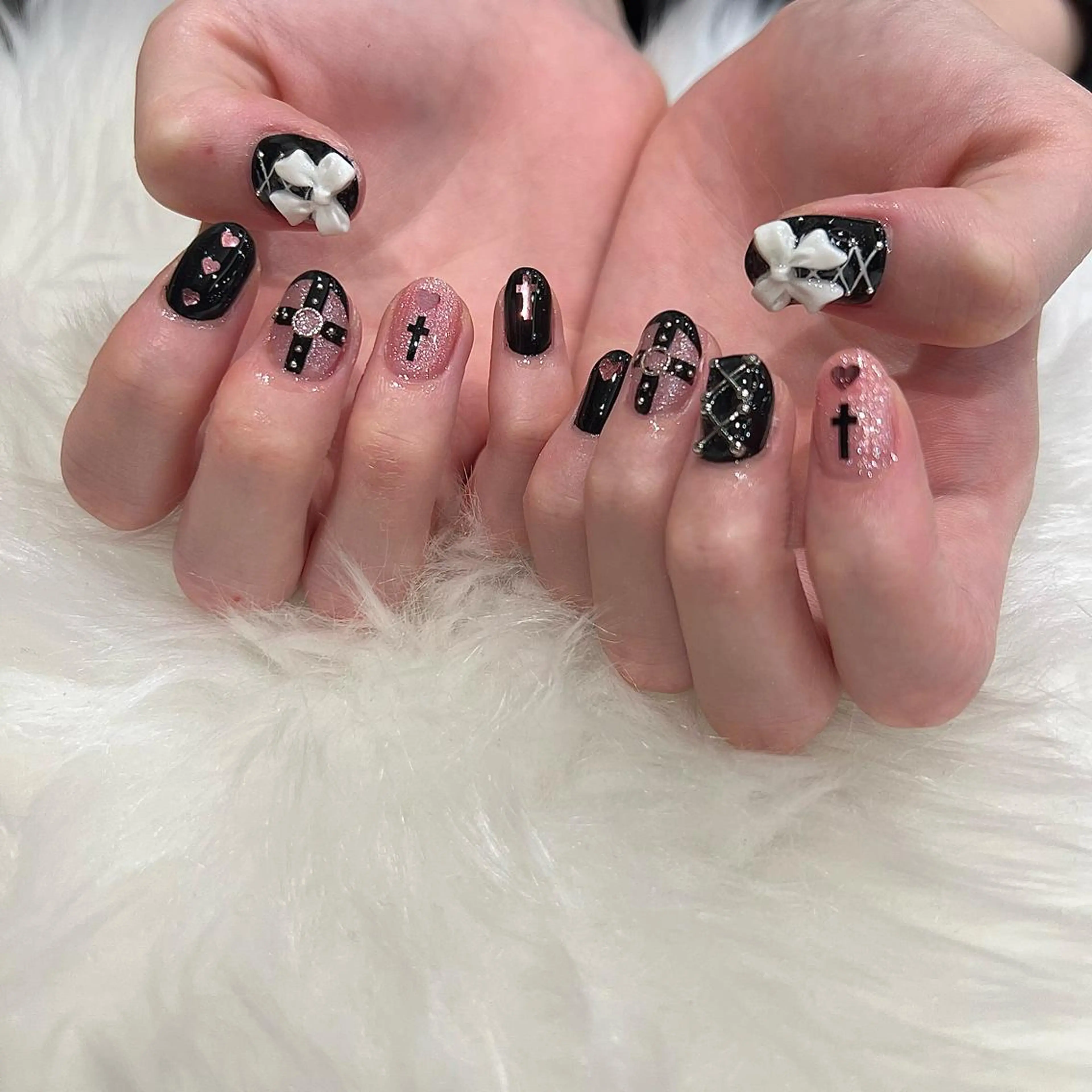 ネイル リボン ハンドネイル 鶴田୨ৎmaison de NALIのネイルデザイン