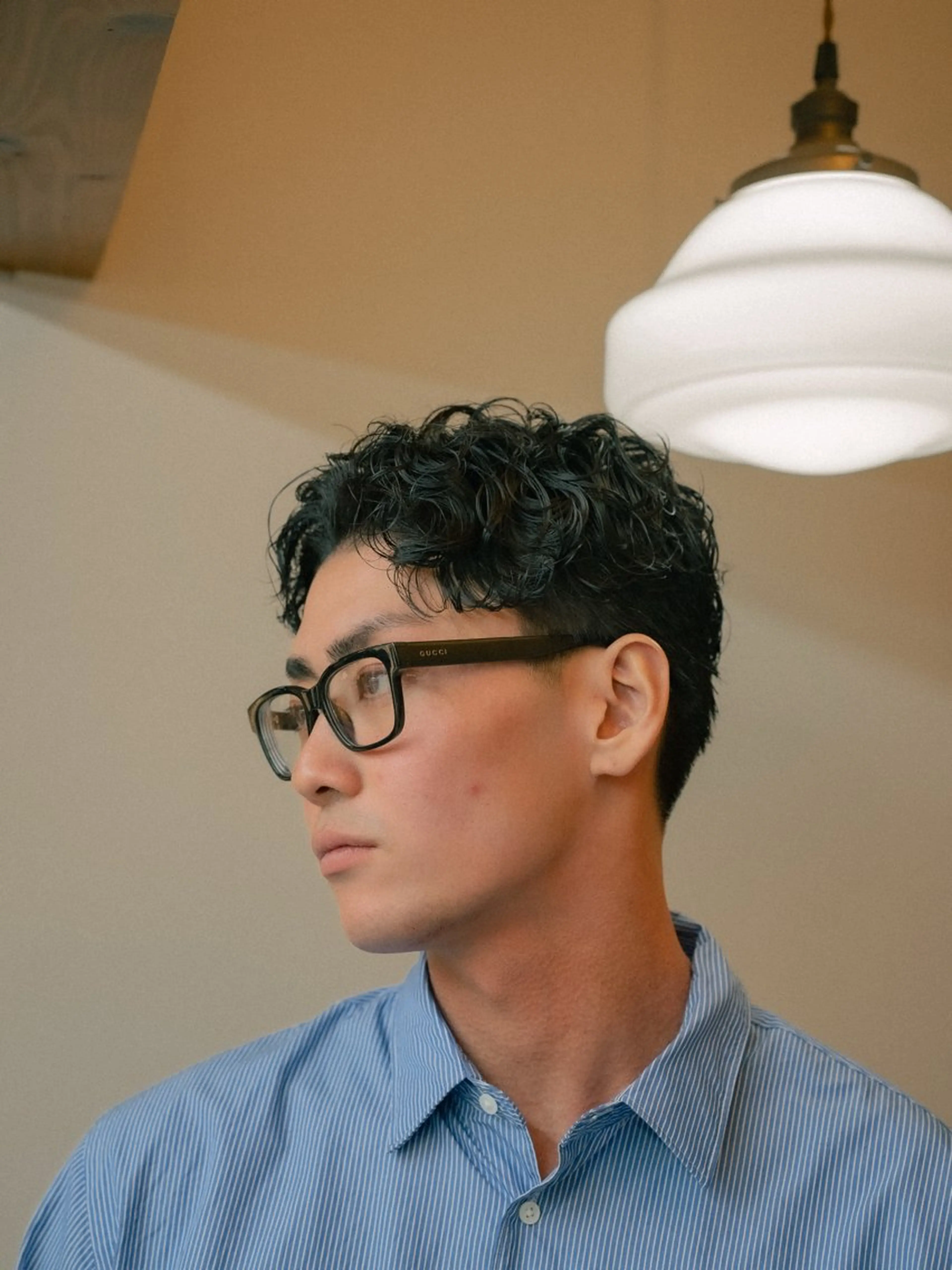 ショート カラー パーマ メンズ センターパート メンズパーマ カット パーマ 🔗メンズサロン🔗 Kieのヘアスタイル