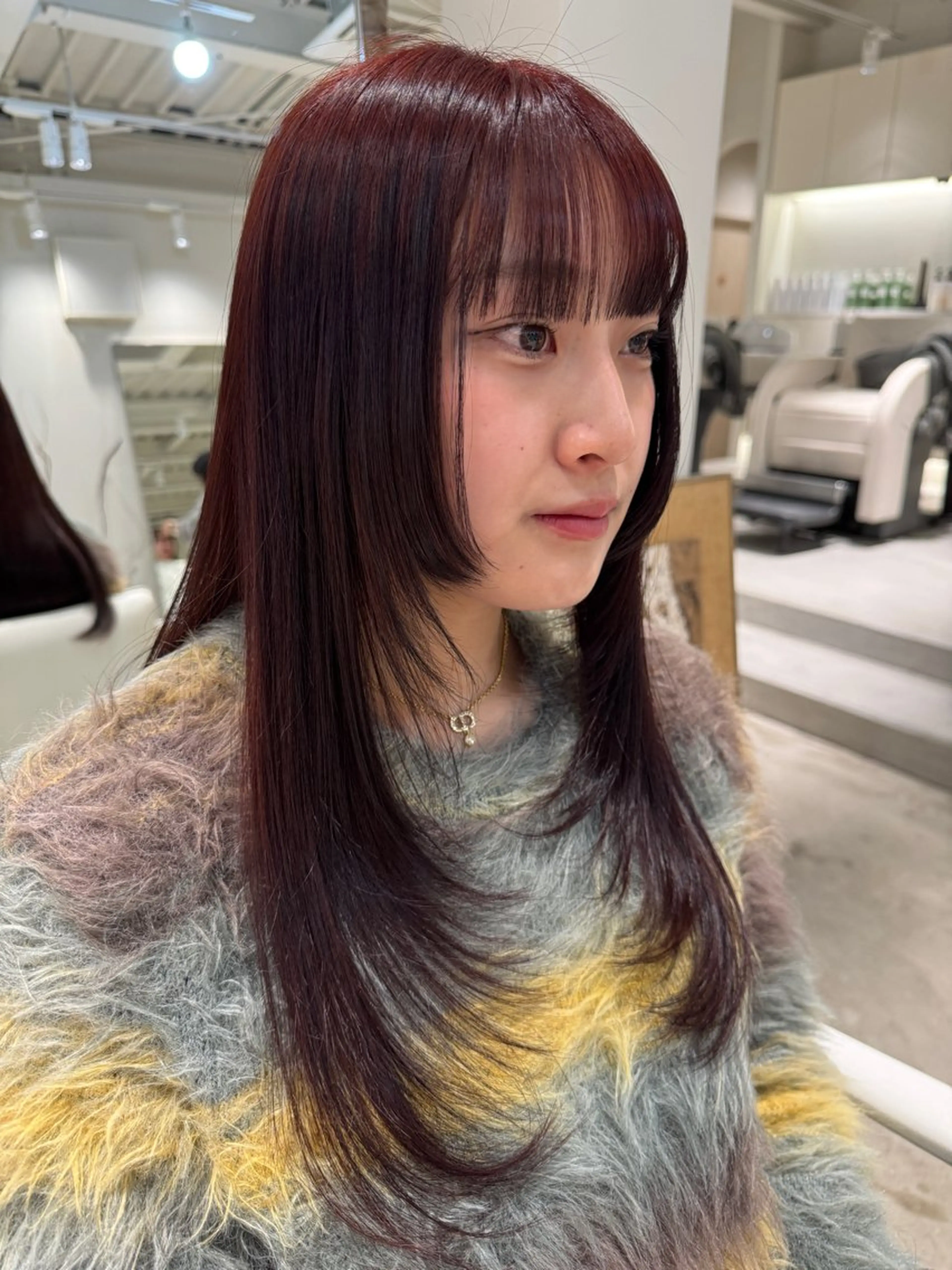 カラー ブリーチ ダブルカラー 本田 実可子のヘアスタイル