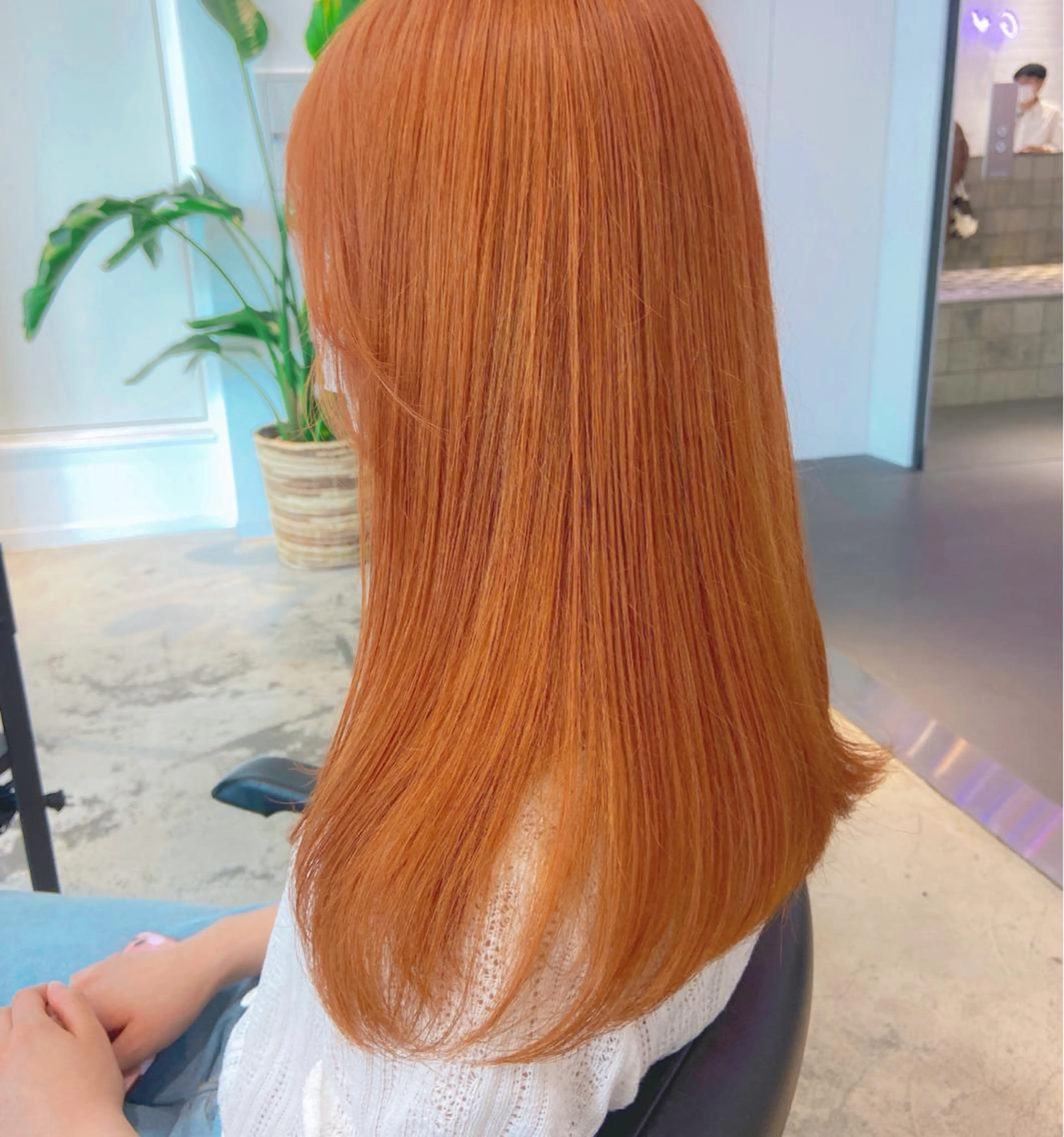 セミロング カラー ヘアアレンジ オレンジ ヘアカラー トリートメント 天神レイヤーカット No.1💖マユカのヘアスタイル