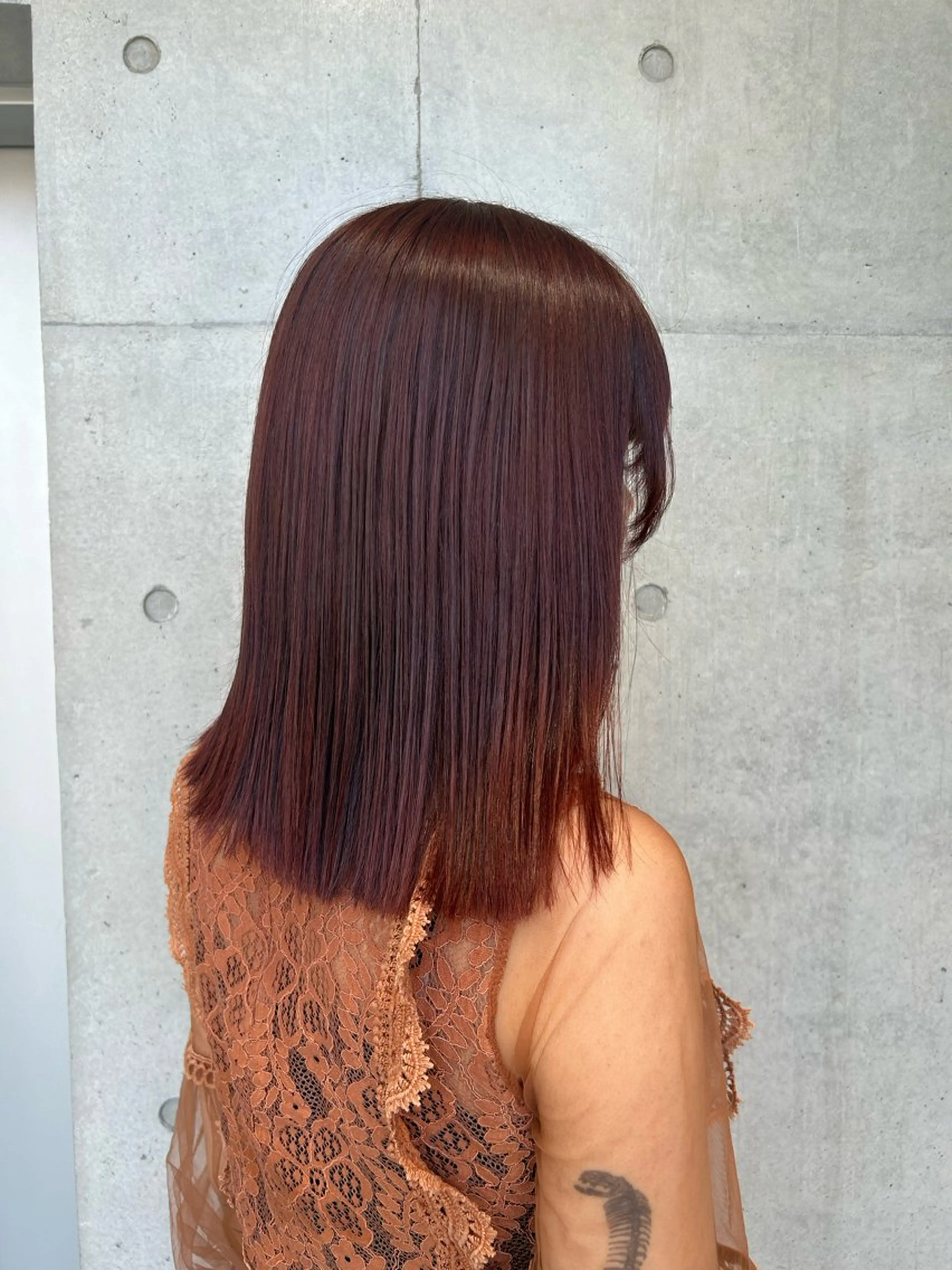 ミディアム カラー ヘアアレンジ ヘアカラー トリートメント ボブ艶モテカラー🫧 カリンのヘアスタイル