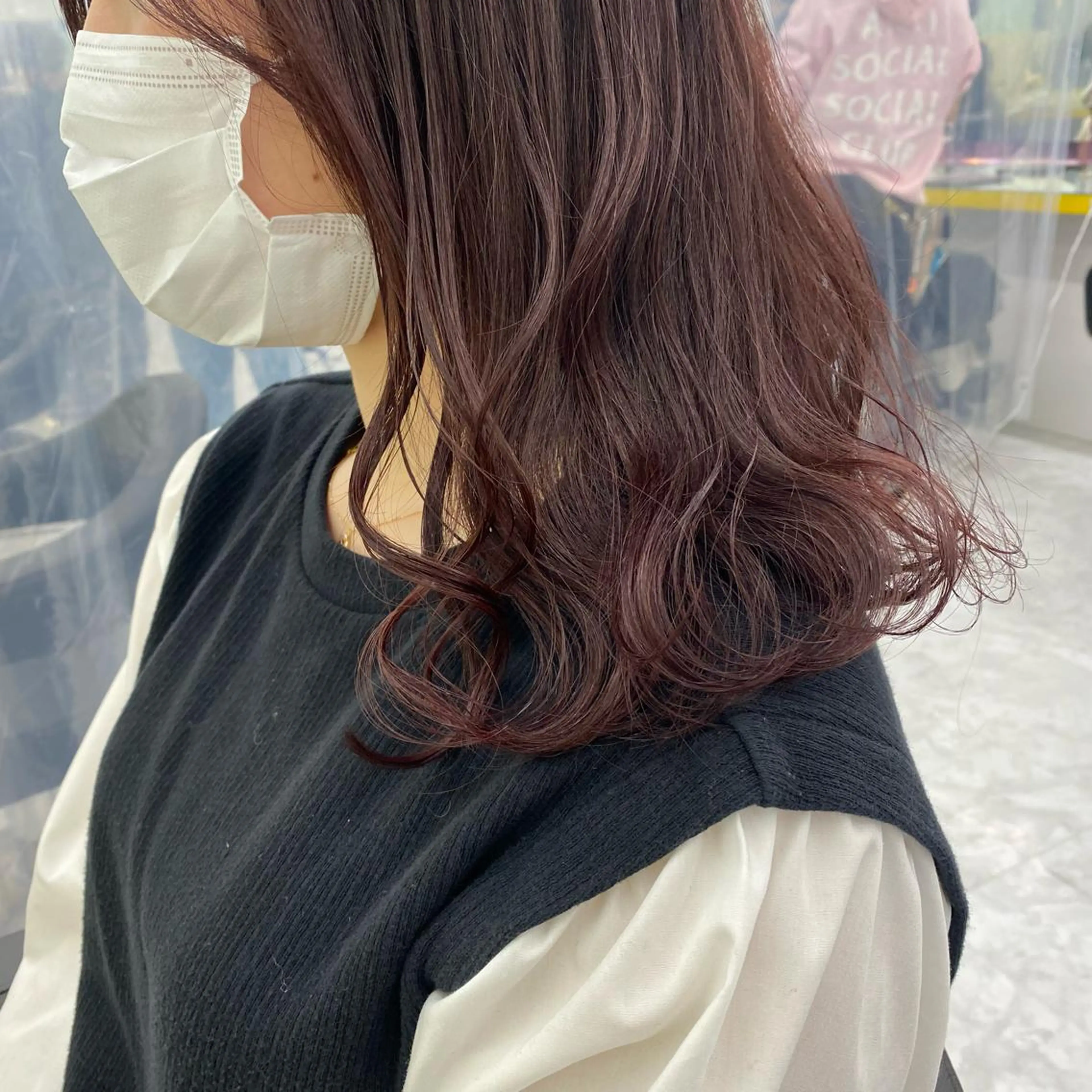 セミロング カラー ヘアアレンジ カット ヘアカラー mai🍑暖色カラー /レイヤー💖のヘアスタイル