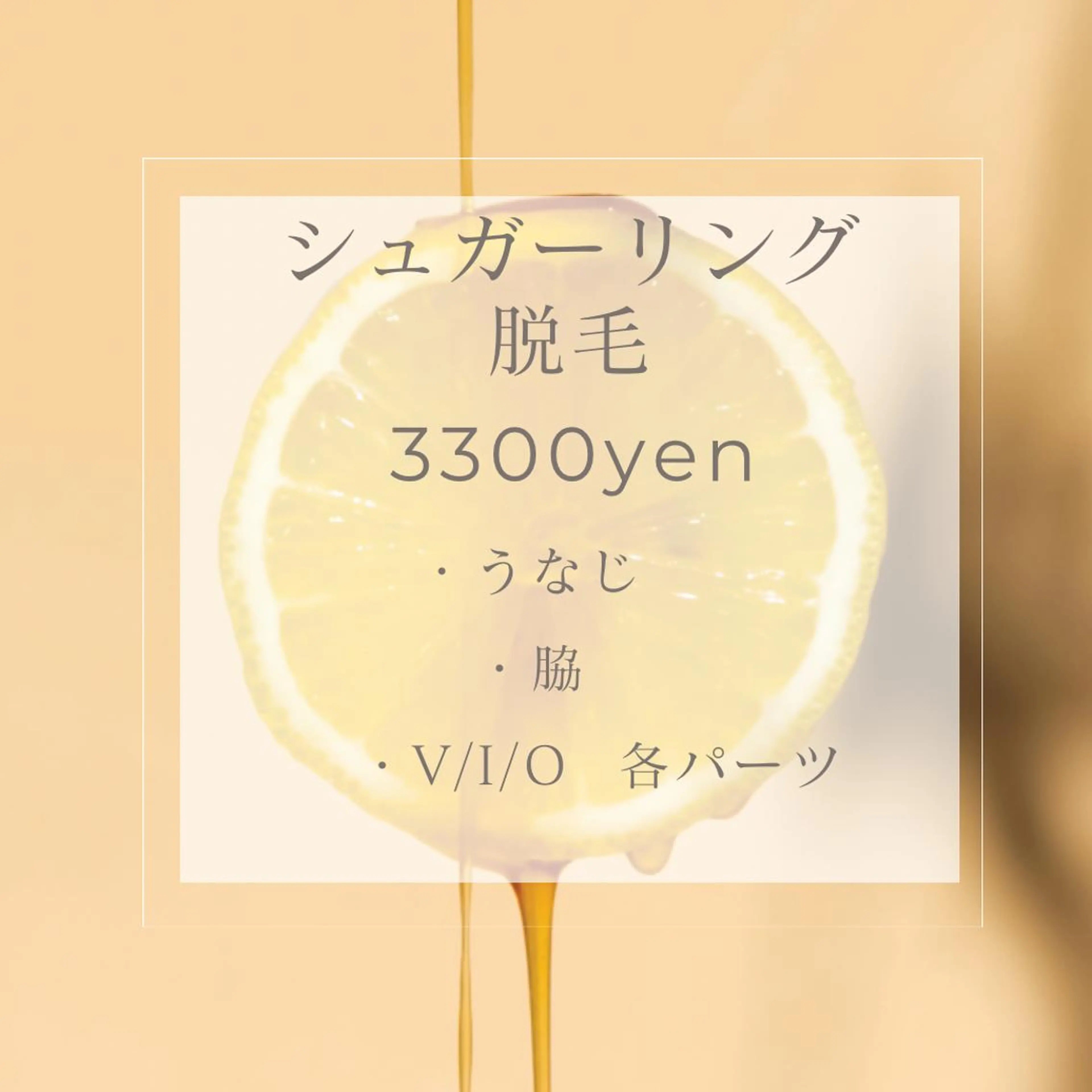 【シュガーリング】3300円🌼うなじ/脇/Vのみ/Iのみ/Oのみの写真