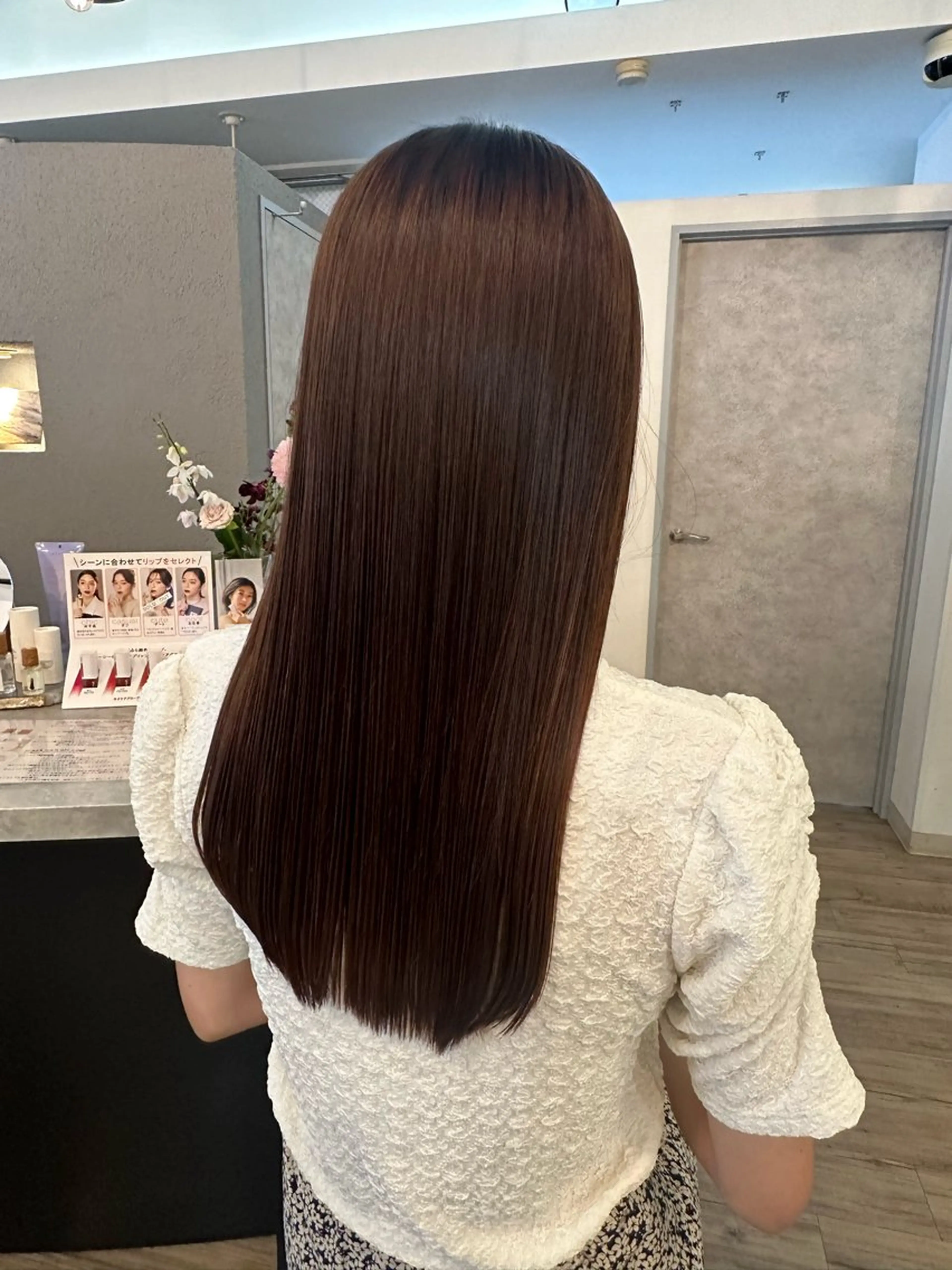 セミロング 縮毛矯正 カット 縮毛矯正 sato ayaka ｜透明感カラー🫧のヘアスタイル