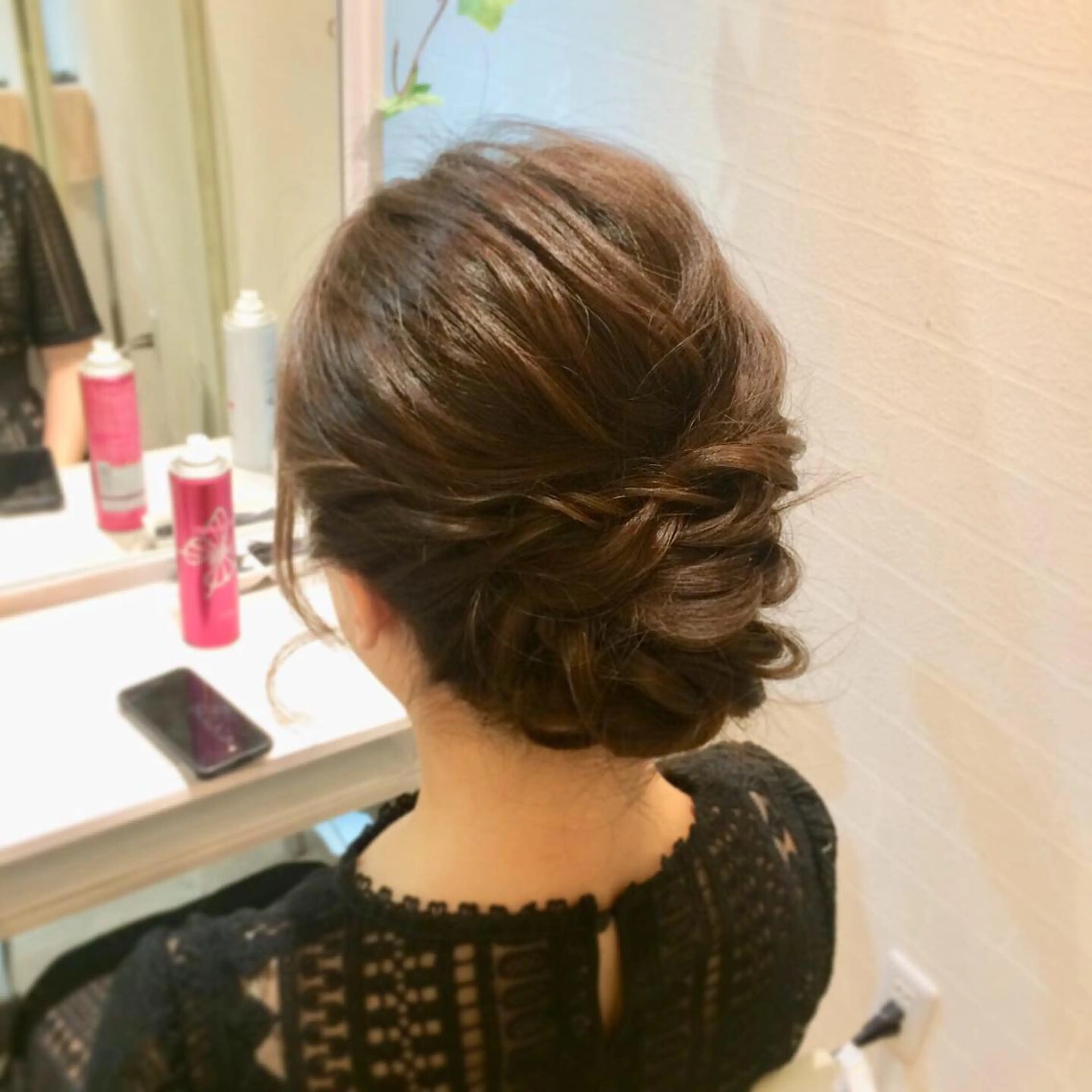 セミロング ヘアアレンジ 新宿ヘアセットメイク Asa-mのヘアスタイル