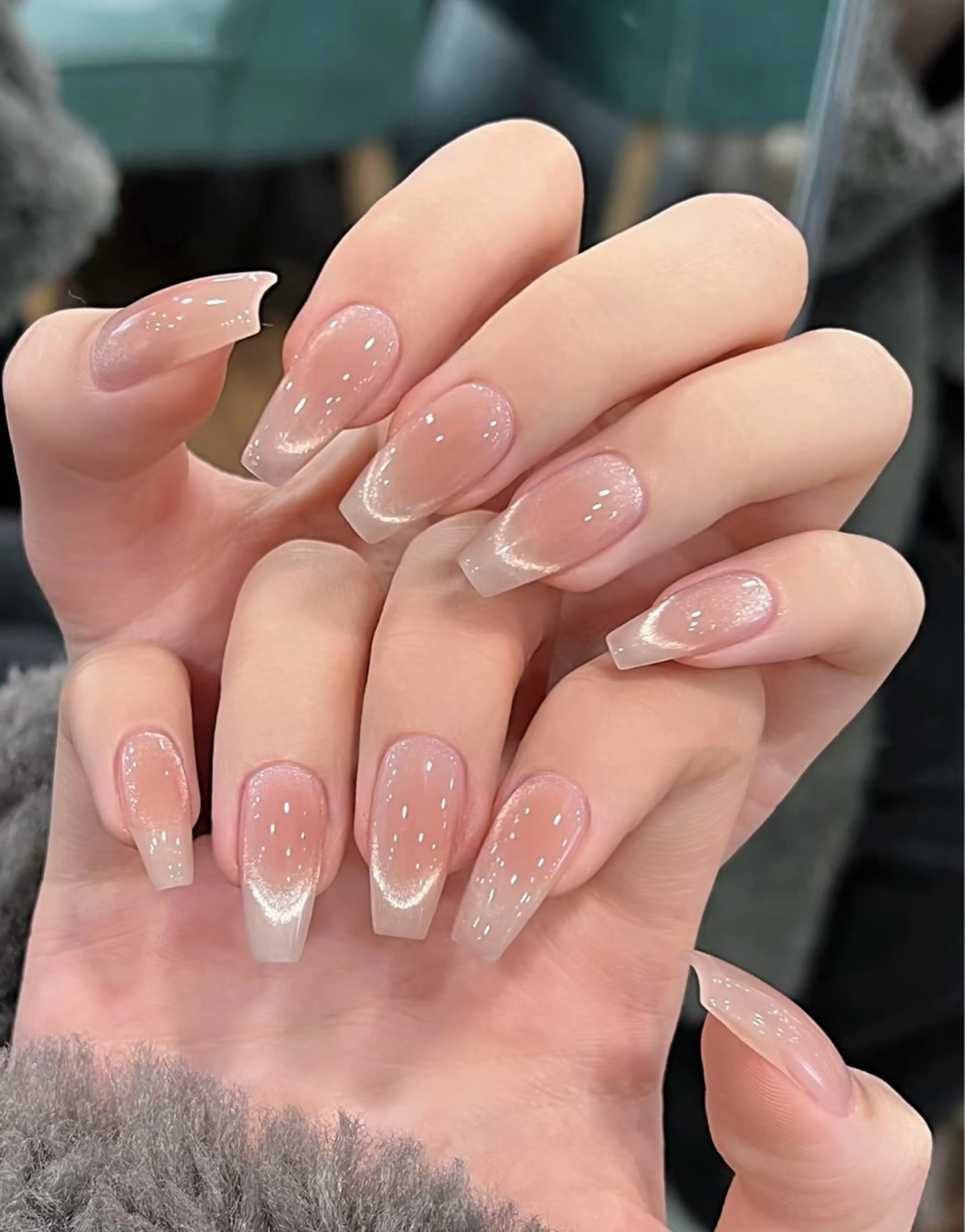 【ins大人気】🍧チークマグネットフレンチネイル🍧大きいパーツ2個プレゼント付き🎁の写真