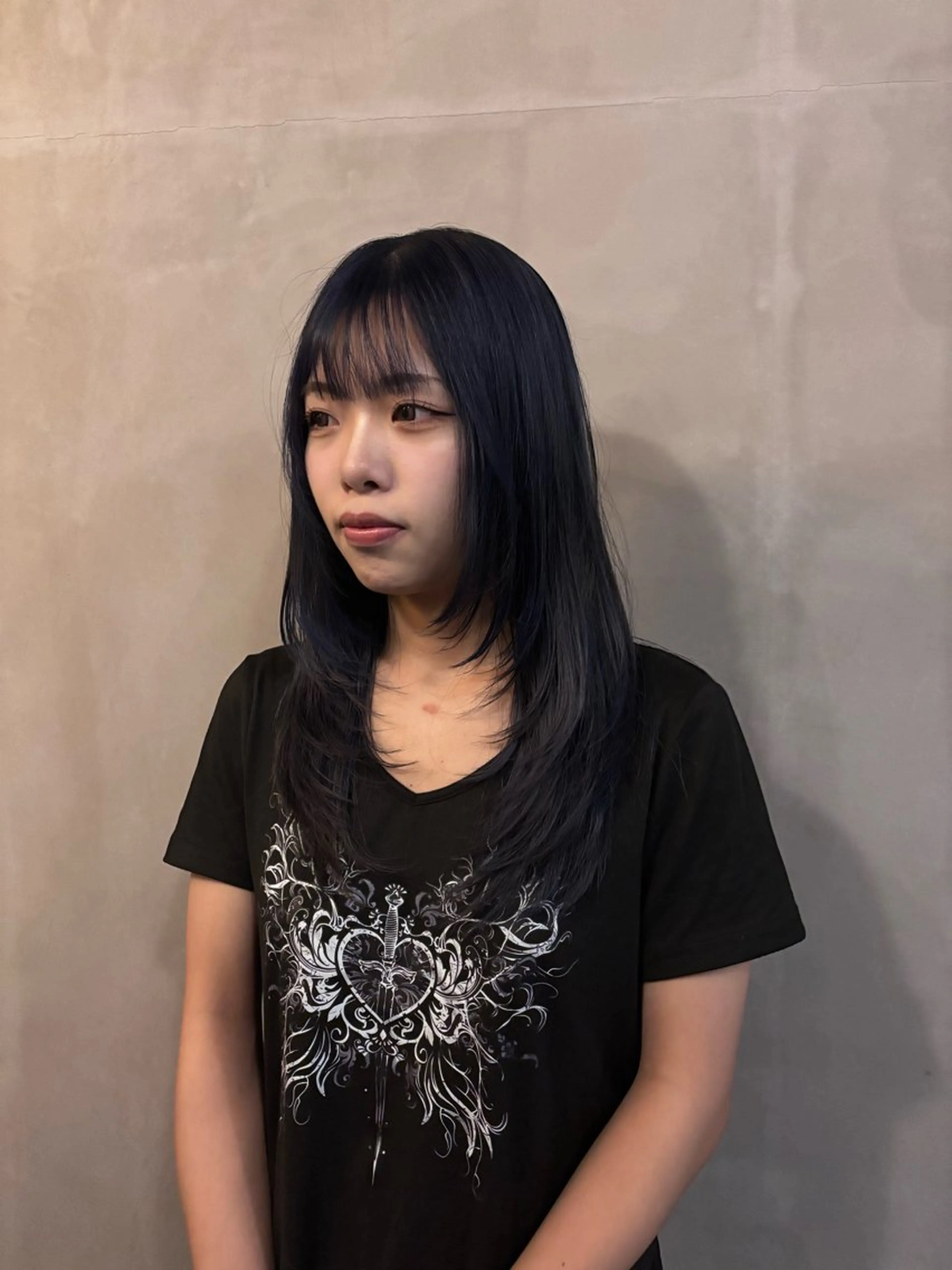 セミロング レイヤーカット カット ヘアカラー 竹田 佳奈のヘアスタイル