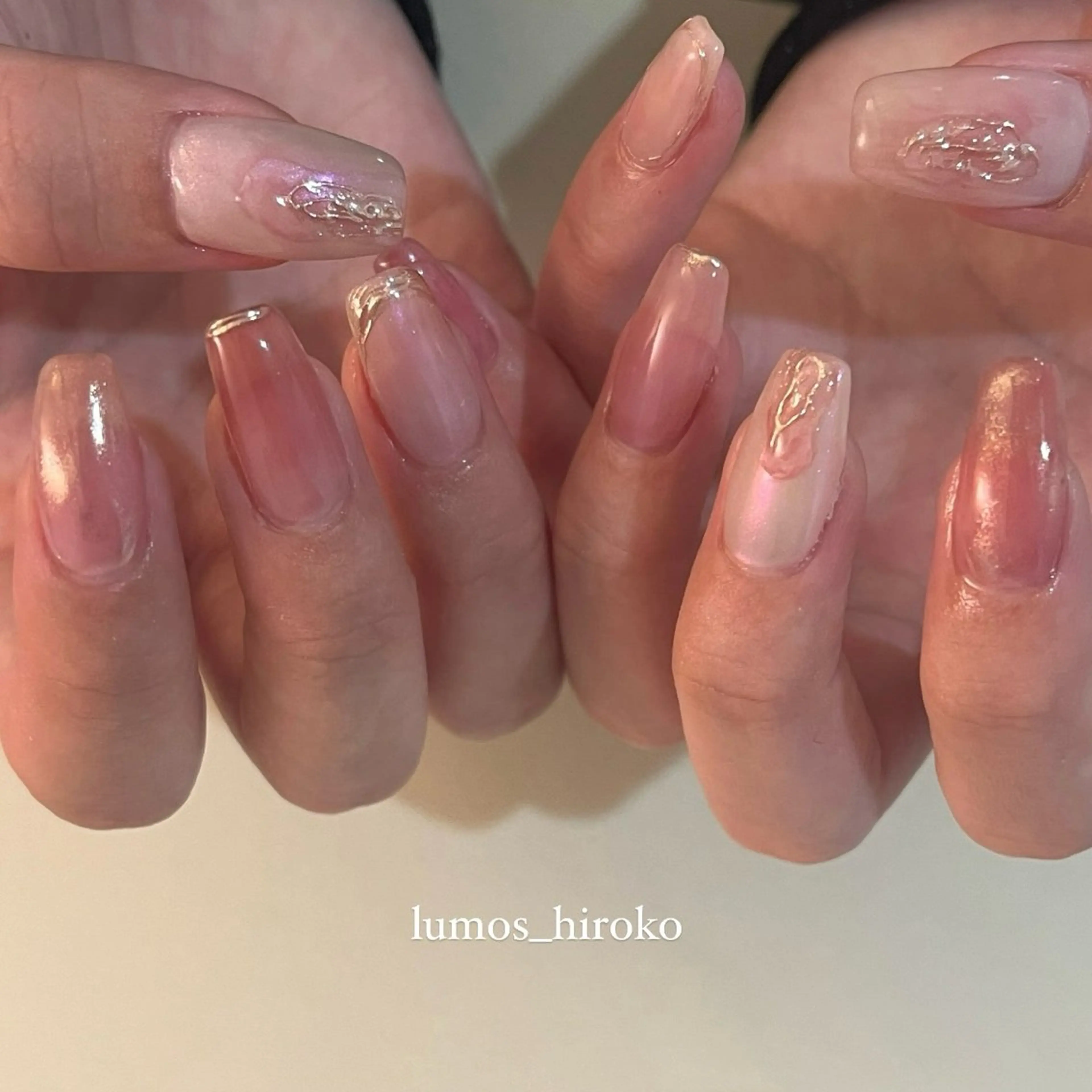 ネイル ニュアンスネイル 春ネイル Lumos hirocoのネイルデザイン