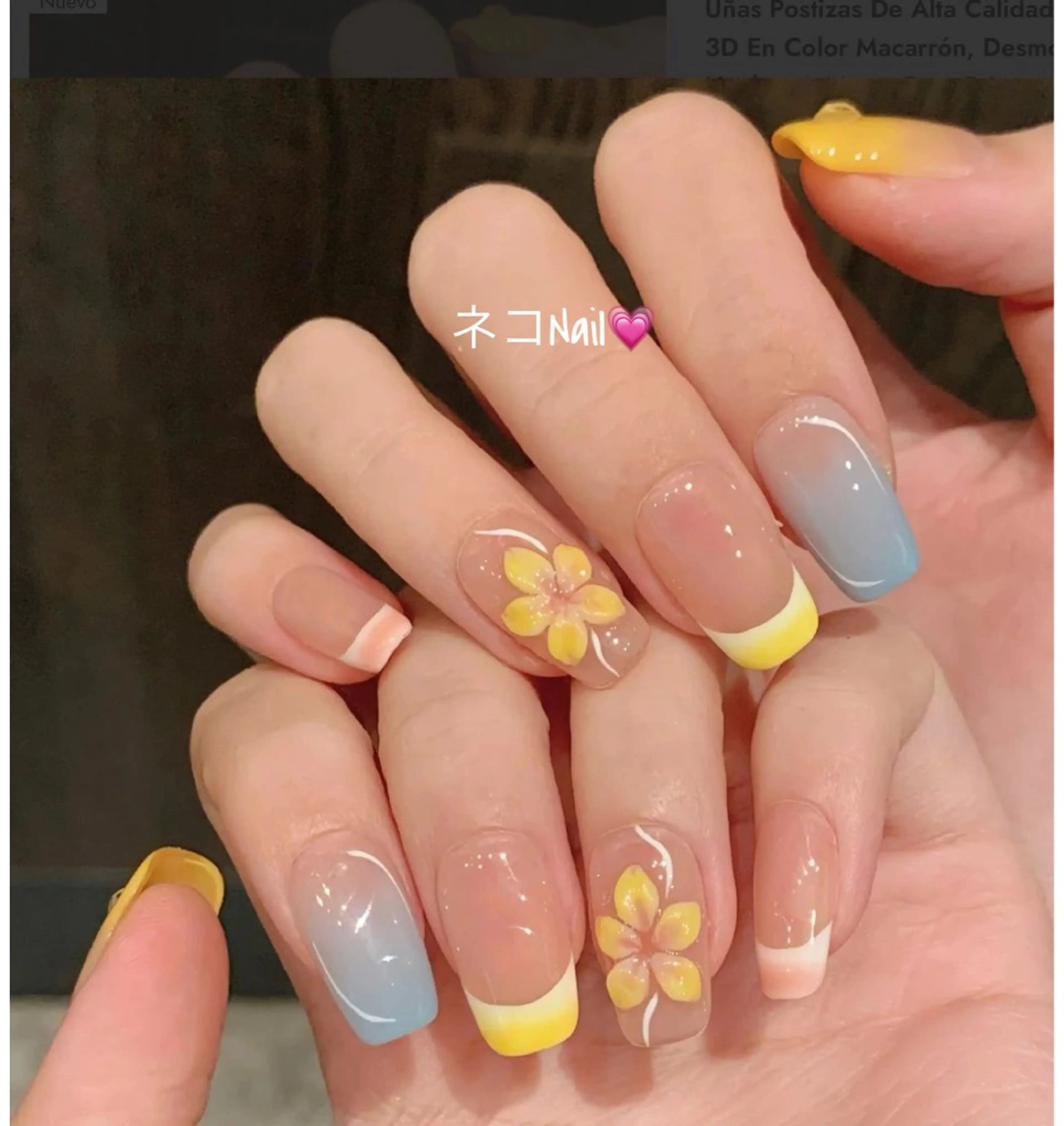 ネイル オーロラネイル ブルー ジェルネイル グラデーション 氷ネイル・うるうるネイル ハンドネイル ネコ Nailのネイルデザイン