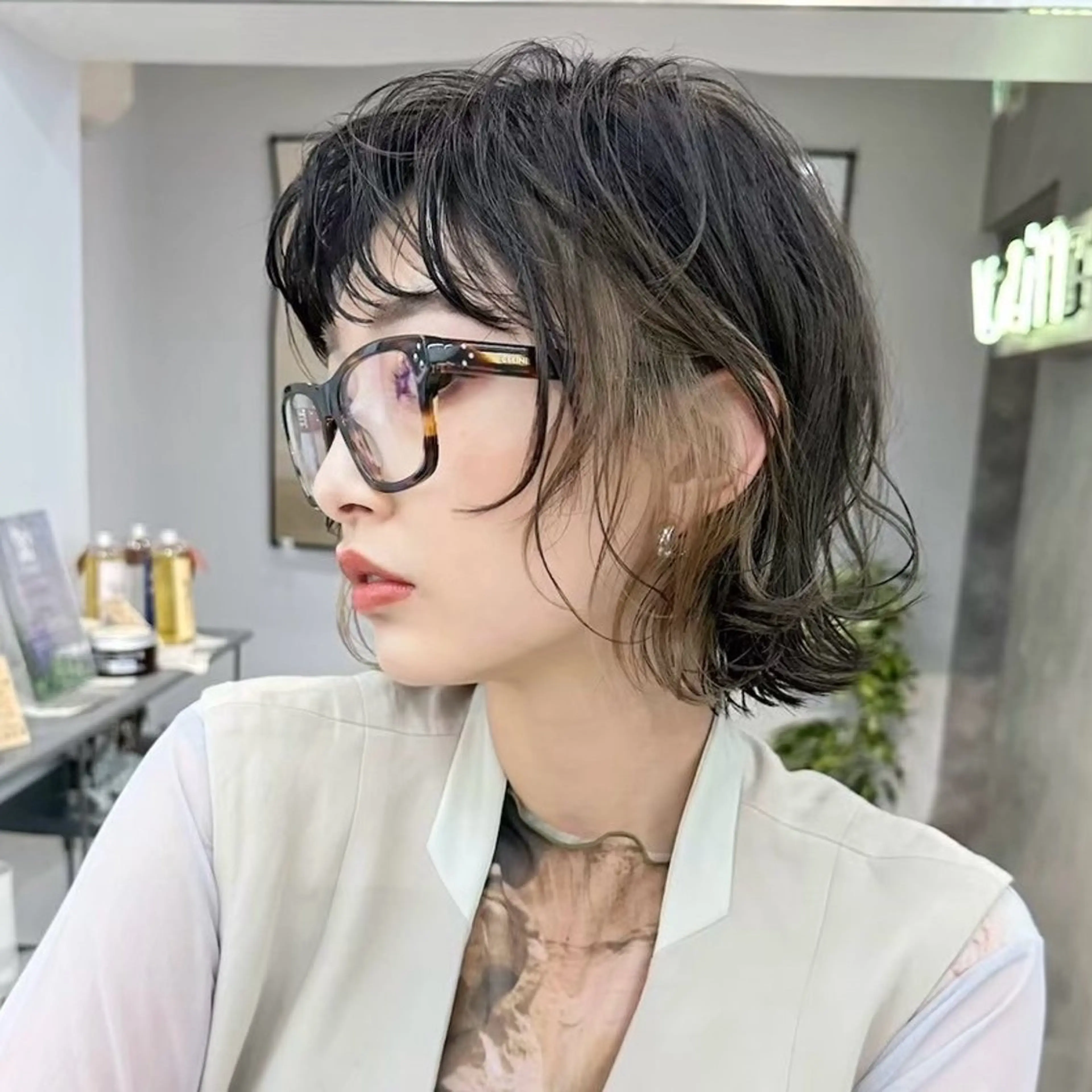 ショート カラー パーマ Hiroto/表参道 /暗髪/モード♠️のヘアスタイル