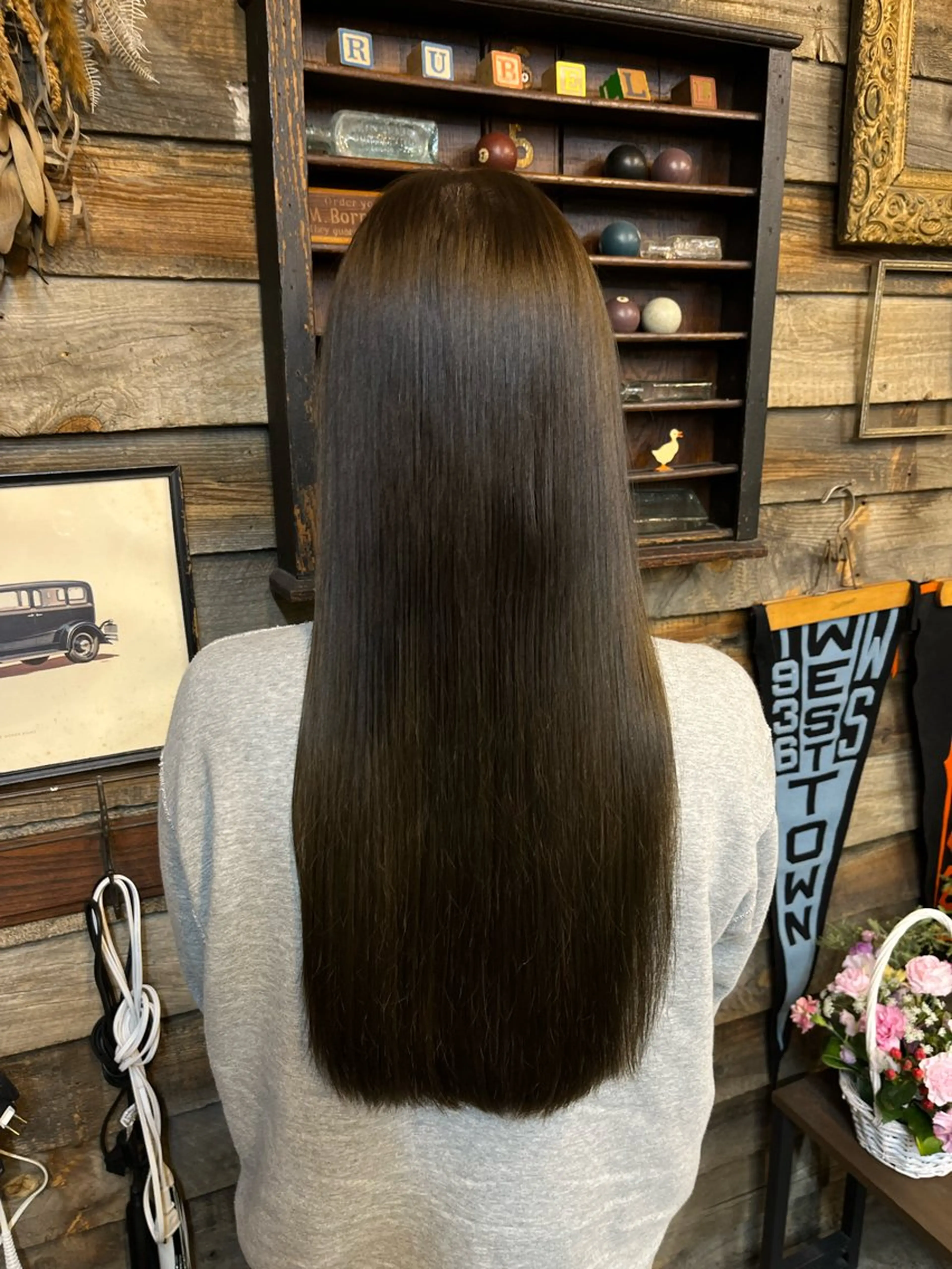 ロング カラー オリーブカラー ヘアカラー 川崎 かなでのヘアスタイル