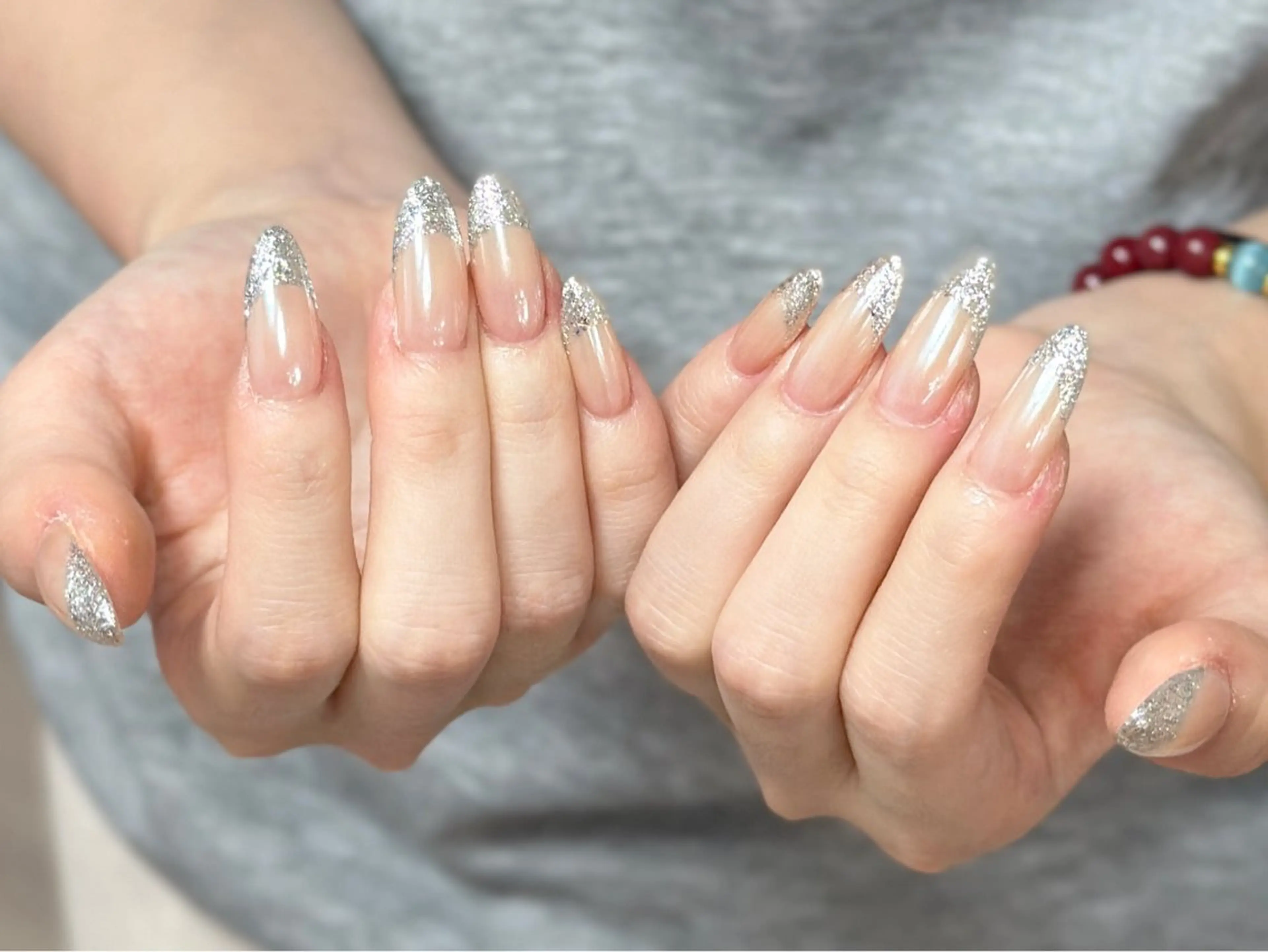 ネイル アートネイル オーロラネイル チークネイル フレンチネイル ガラスフレンチ 🎀YooLi Nail salonのネイルデザイン