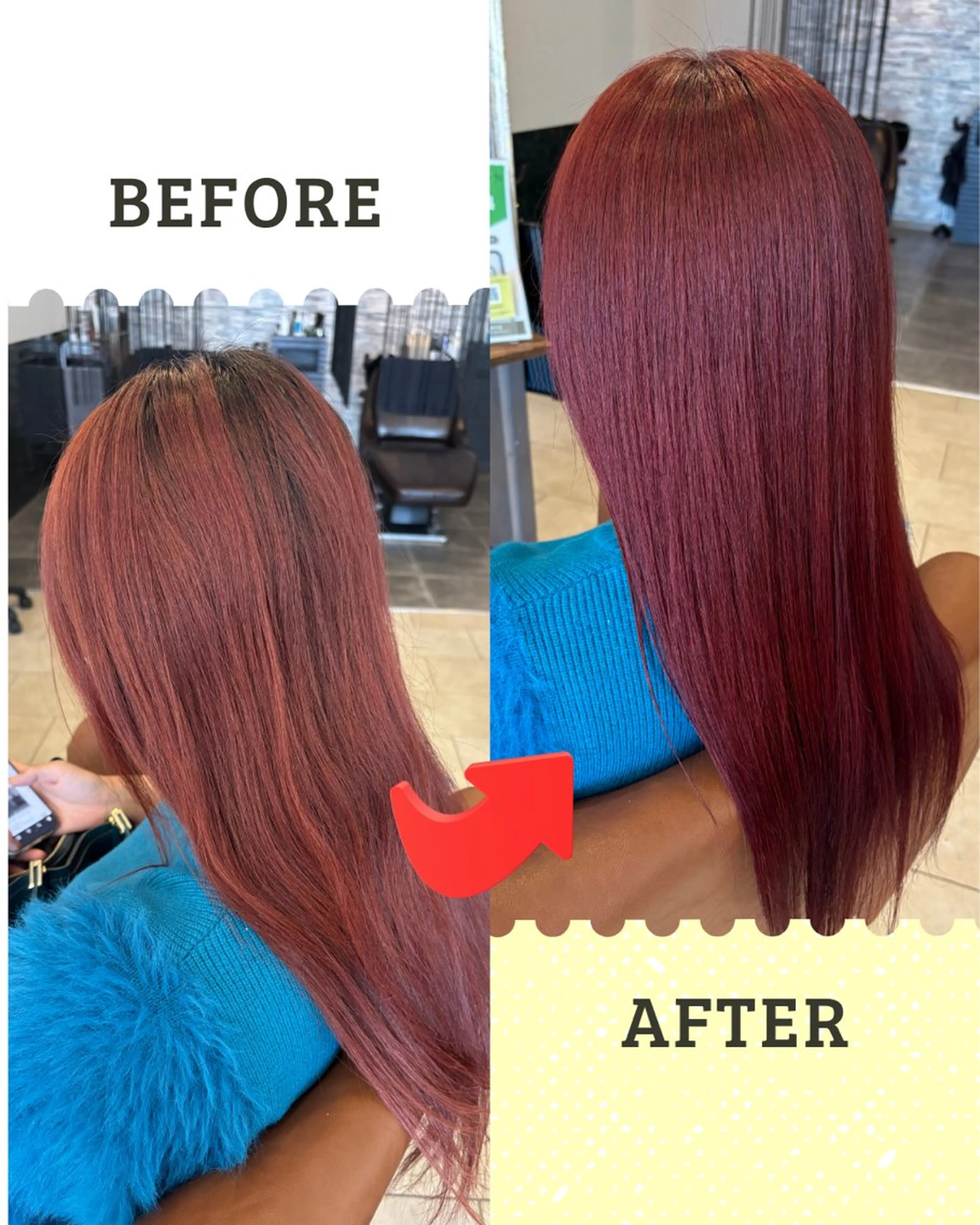 カラー ブリーチ ブリーチなしカラー レッドカラー ヘアカラー 沖本 あやののヘアスタイル