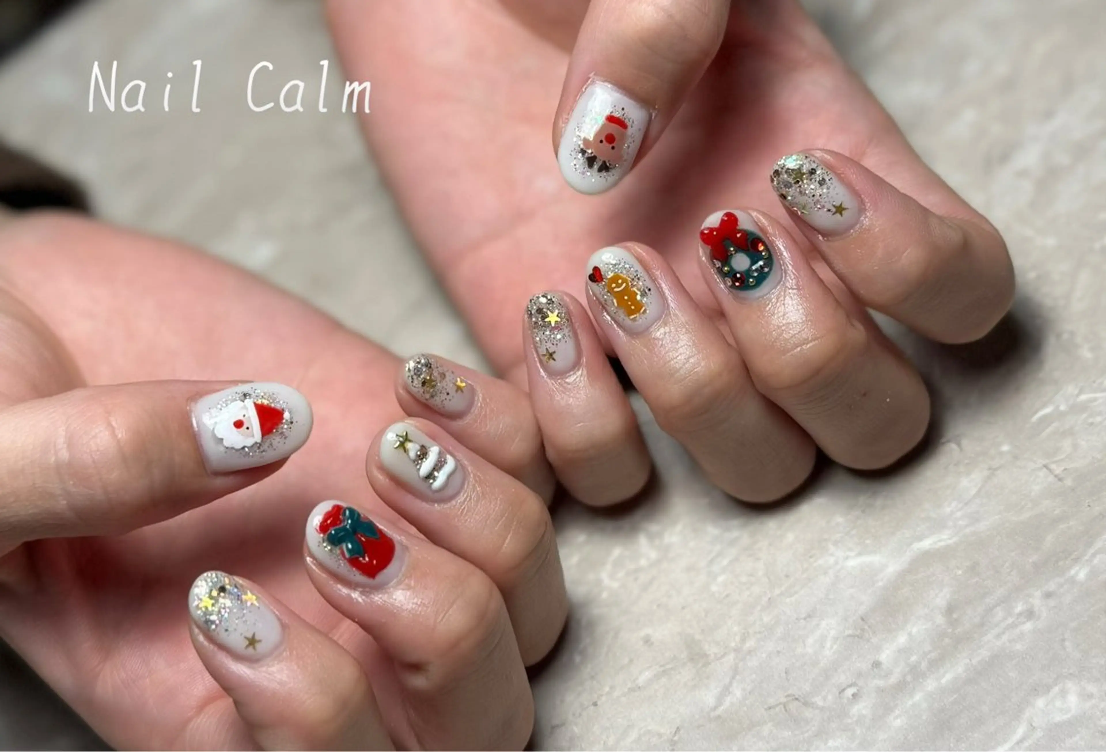 ネイル 冬ネイル クリスマス ハンドネイル Nail Calm所属・プライベートサロン Calmのネイルデザイン