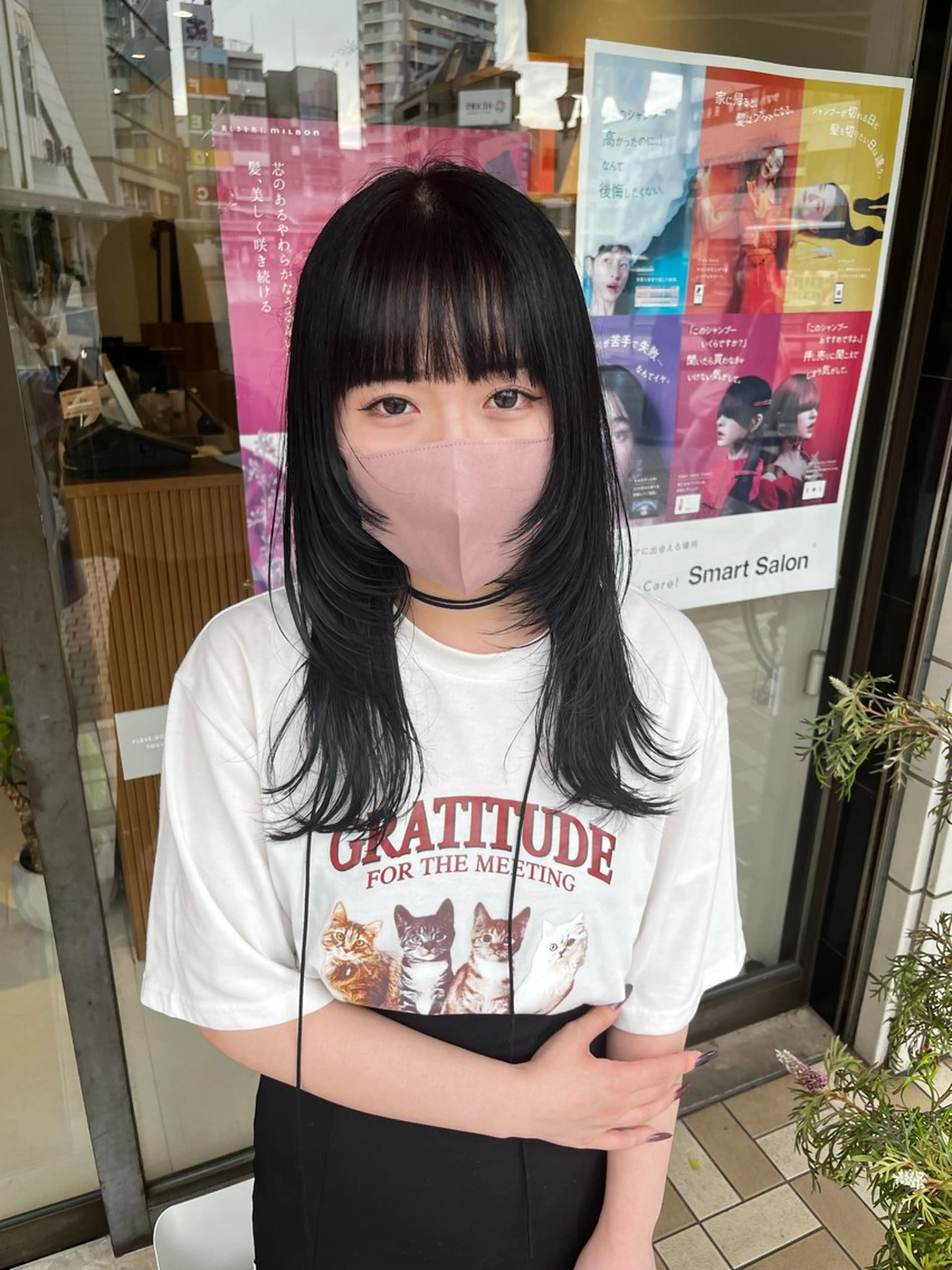 セミロング カラー レイヤーカット カット トリートメント レイヤーカット/ブラ ウンカラー/河野凜のヘアスタイル