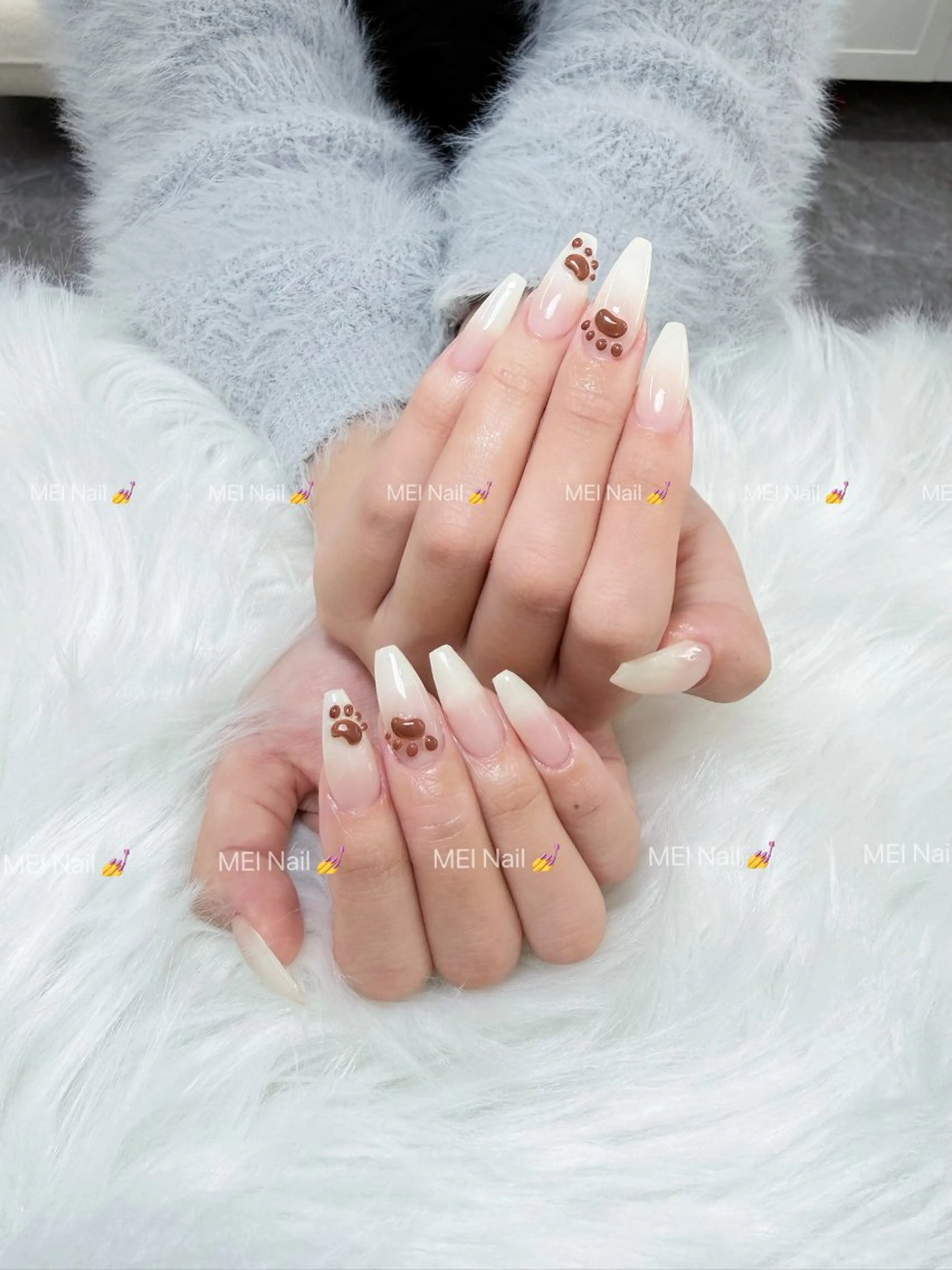 ネイル フレンチネイル キラキラネイル 韓国ネイル シンプルネイル ワンホンネイル ハンドネイル MEI Nailのネイルデザイン