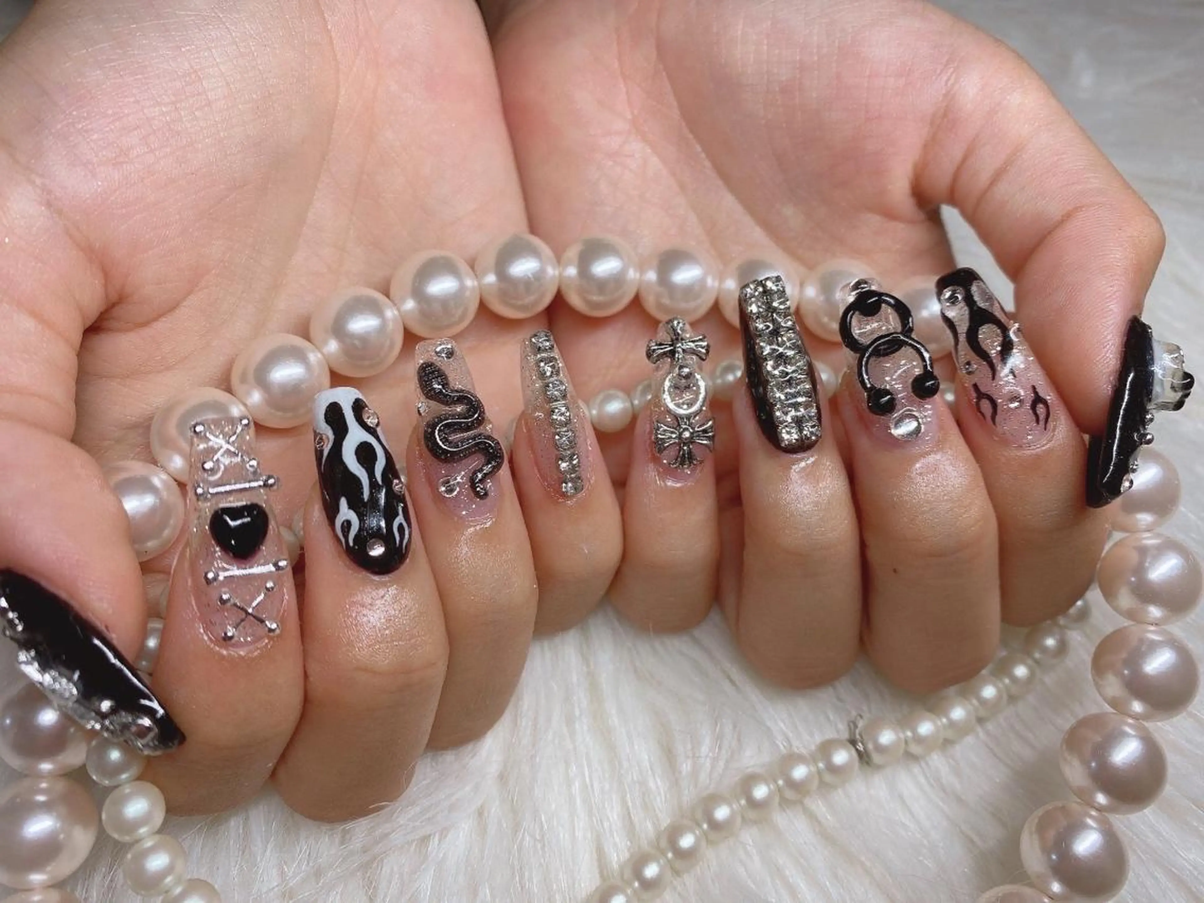 🔰【新人応援📣】チップ長さだしし+プレミアムアート10本（ストーン付け放普通パーツ付け放題🎀の写真