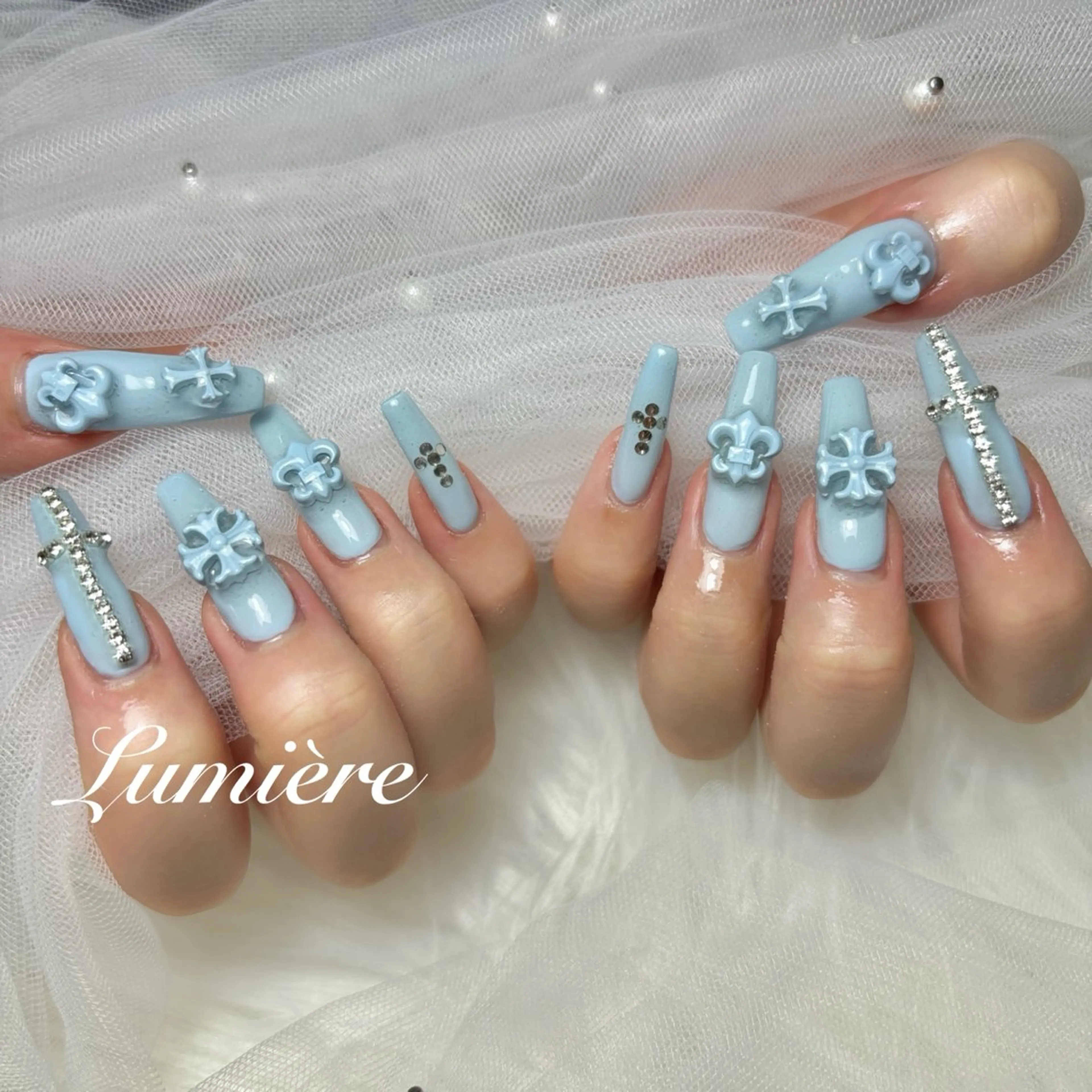ネイル ロングネイル Lumière/ 超ロング/ワンホンのネイルデザイン