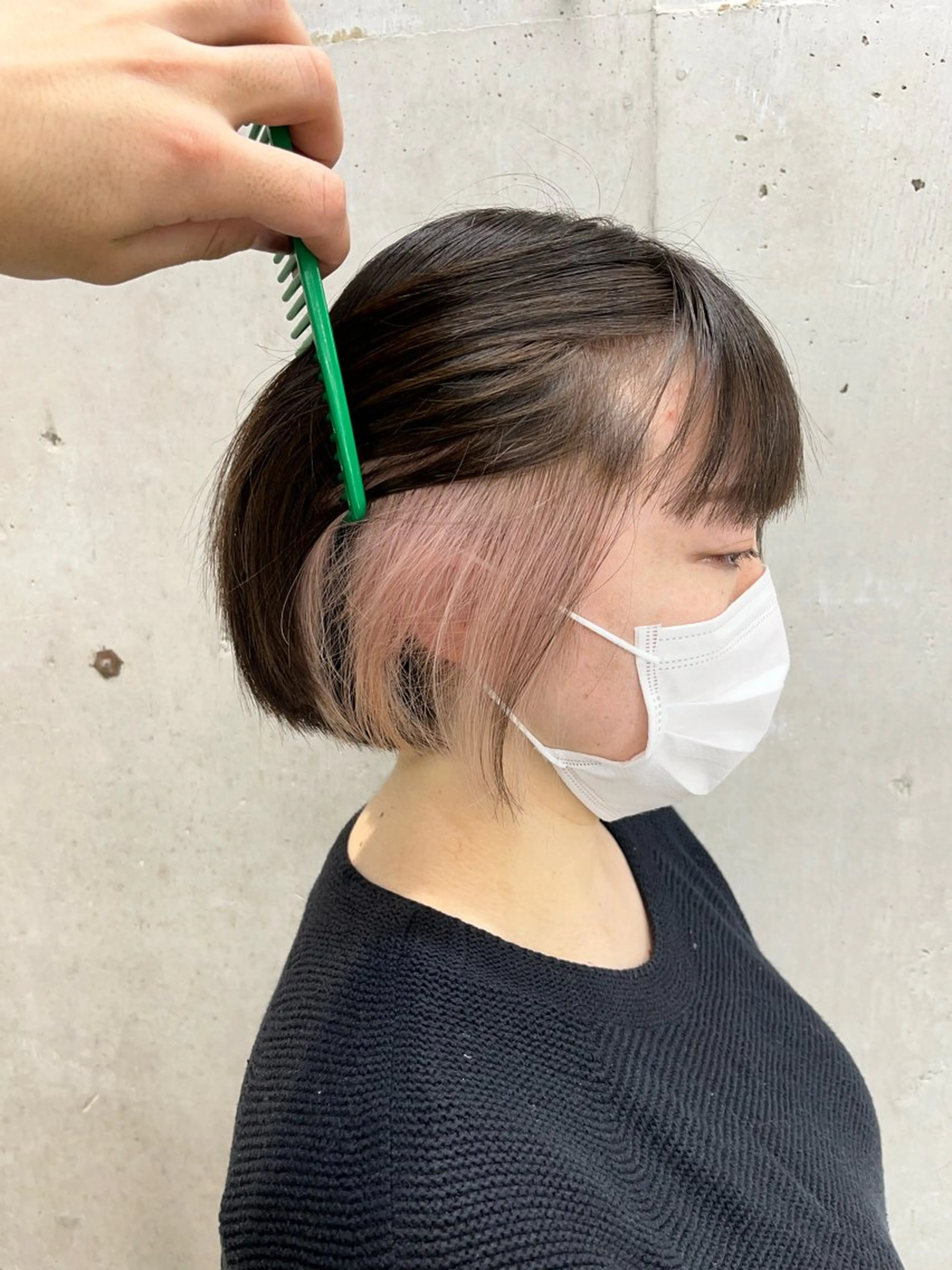 ショート カラー ベージュカラー イヤリングカラー ピンクカラー ピンクベージュ ホワイトピンク メンズ/似合わせ/骨 格矯正/真人のヘアスタイル