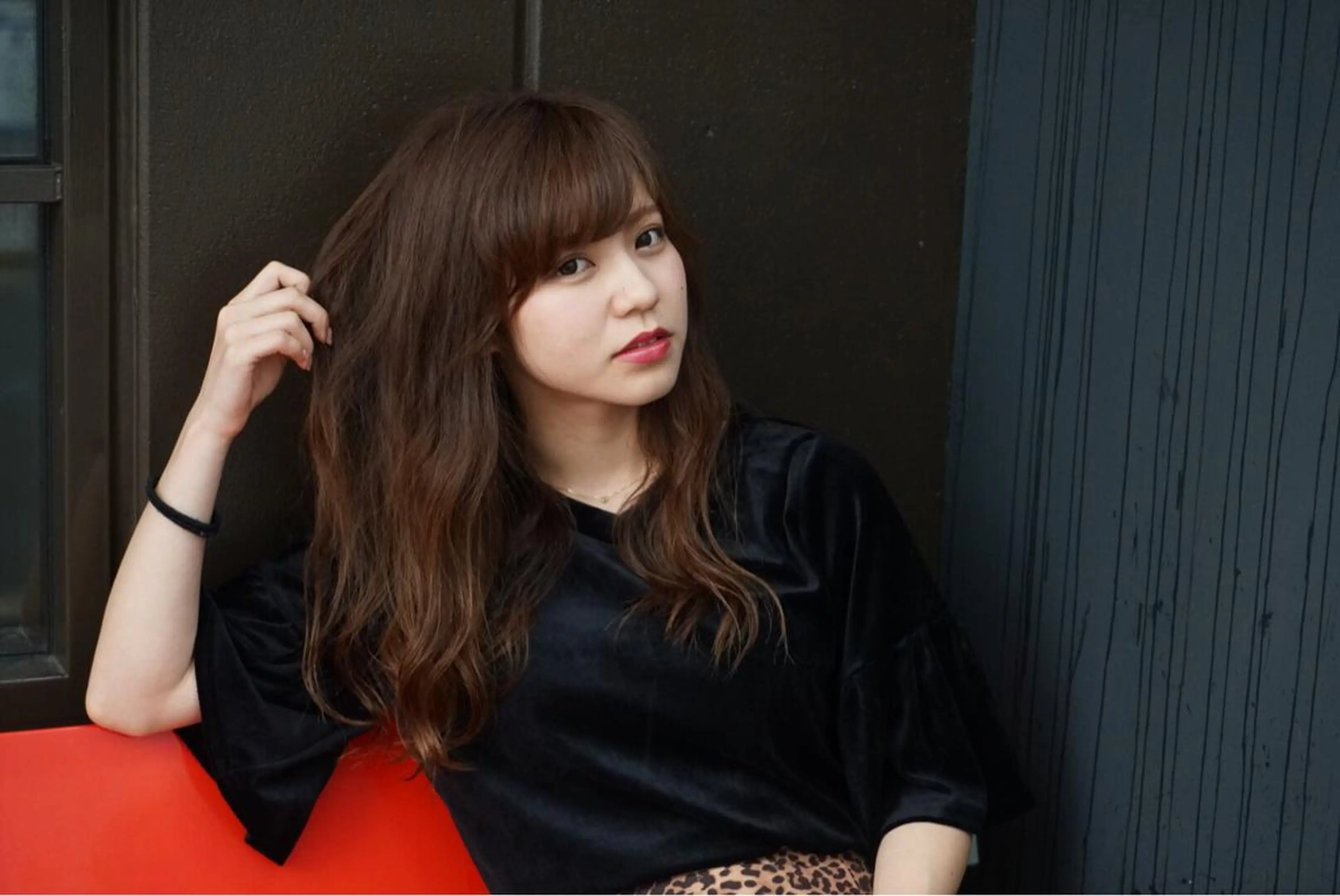 ロング カラー ブラウンカラー 加藤 あやみのヘアスタイル