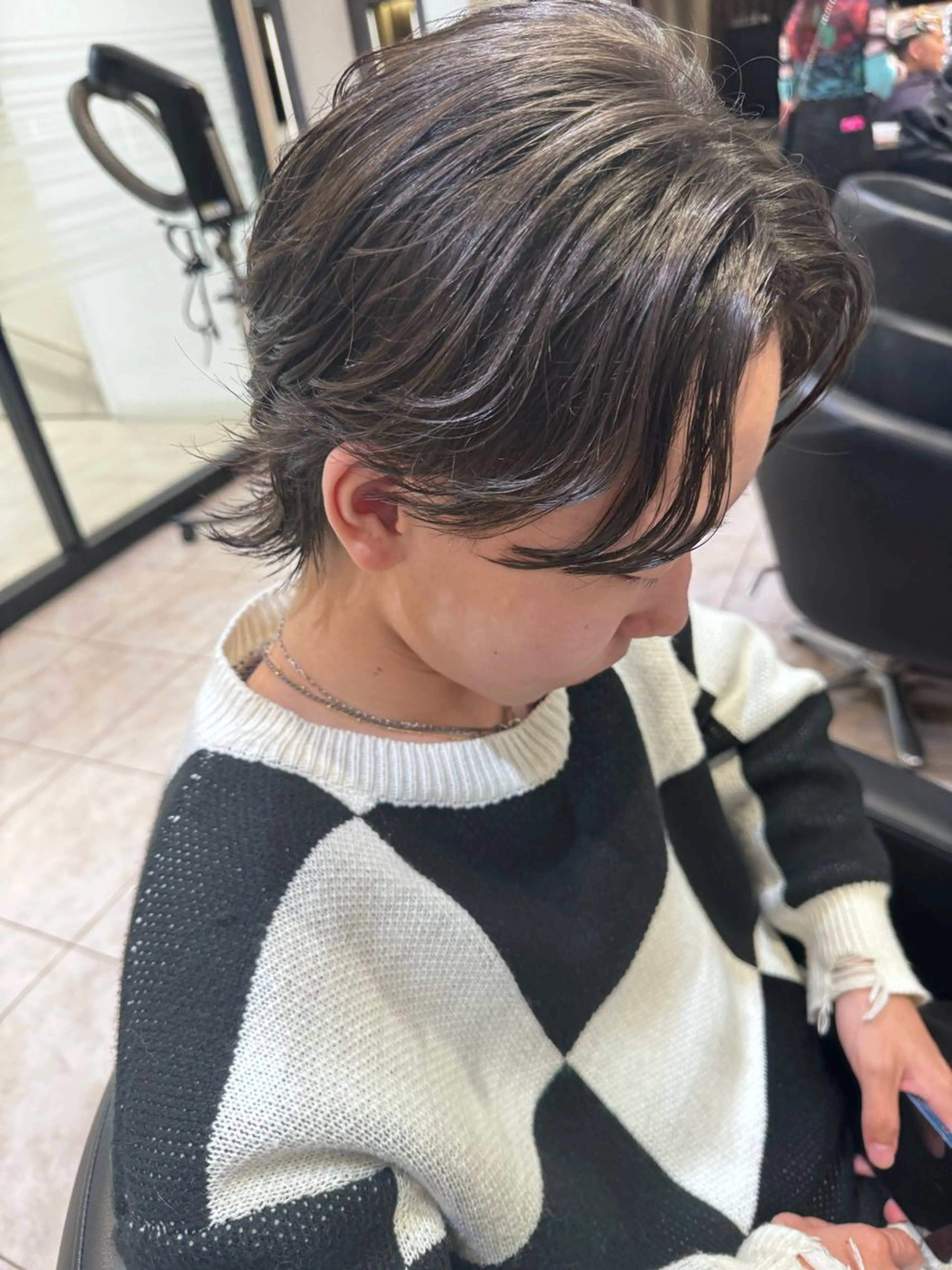 メンズ メンズウルフカット ウルフカット カット 🐺ウルフ× ハイトーン🐺MOEのヘアスタイル