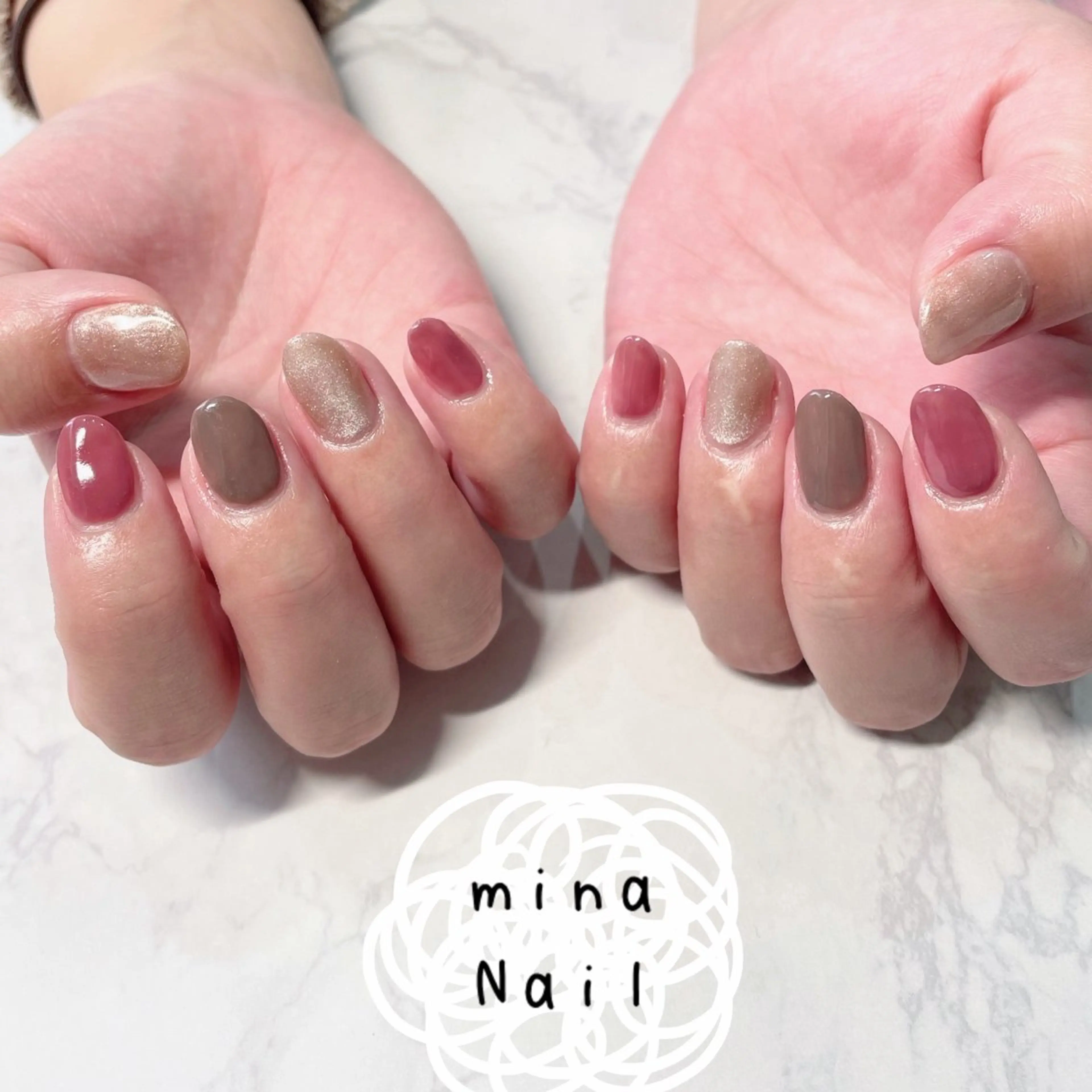 ネイル マグネットネイル ワンカラーネイル mina Nailのネイルデザイン