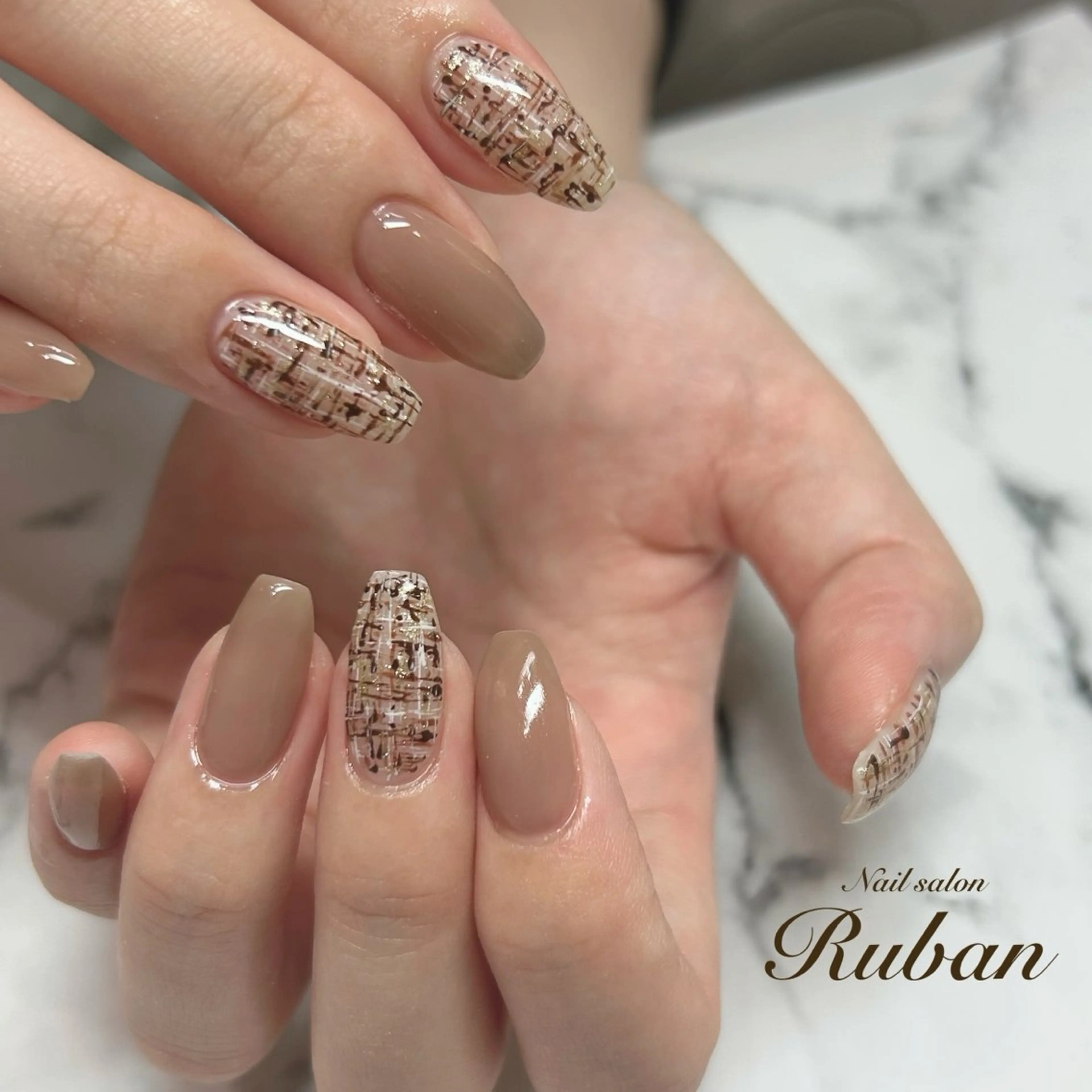 ネイル ツイードネイル Nail salon Rubanのネイルデザイン