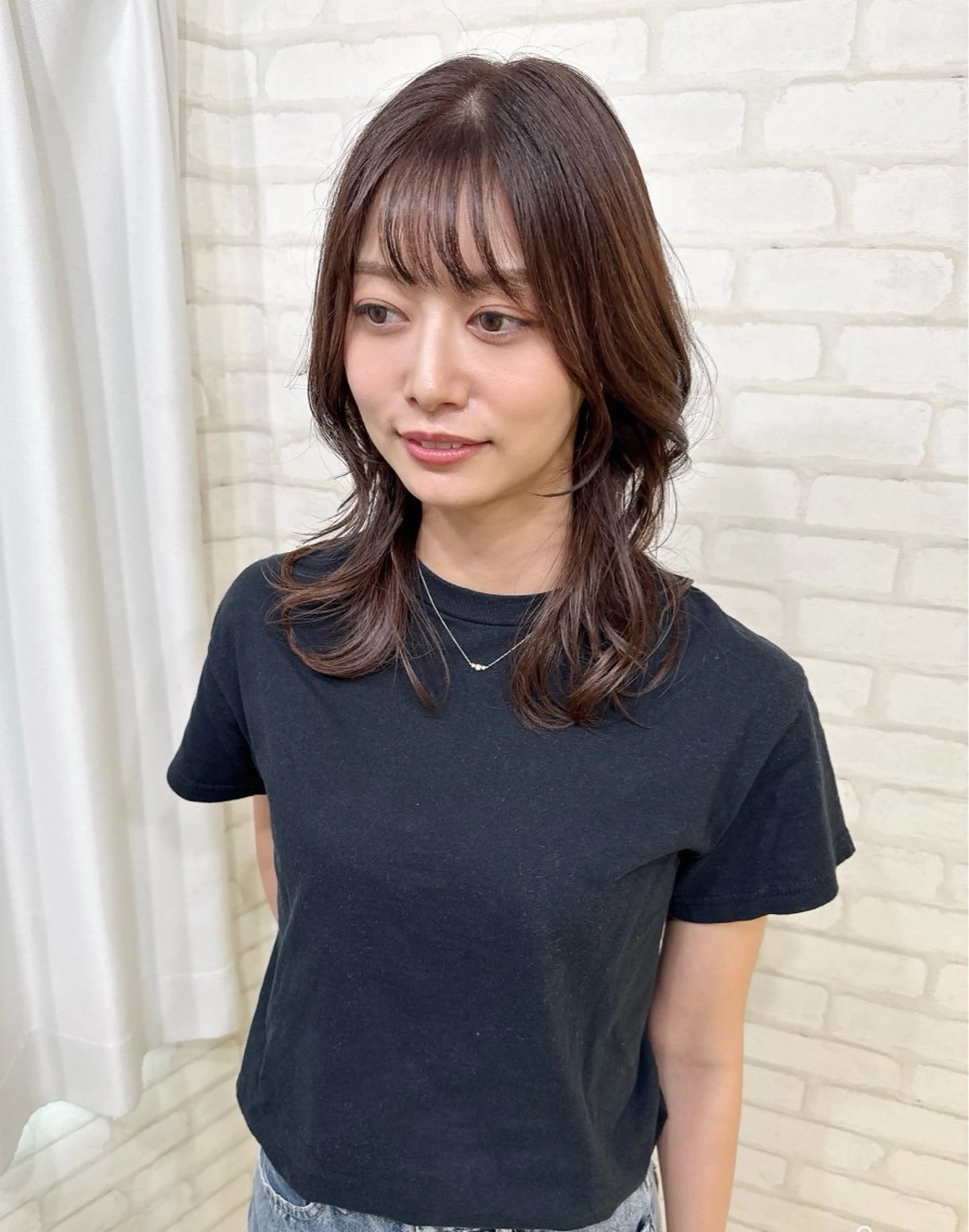 セミロング ハッシュカット 韓国風ヘア アビリタ 警固のヘアスタイル