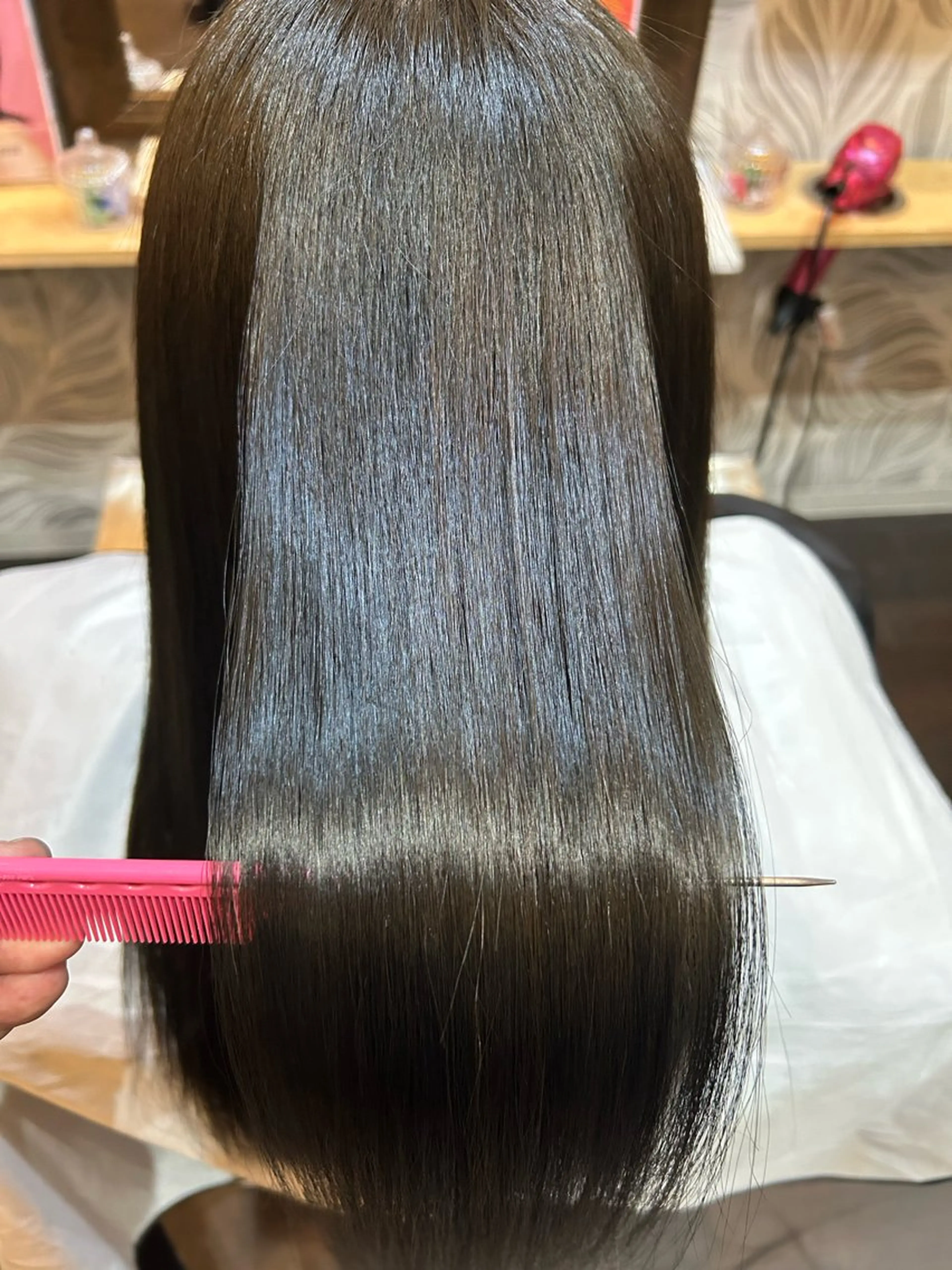 ロング カラー オリーブカラー ロング トリートメント カット ヘアカラー きむら はるみのヘアスタイル