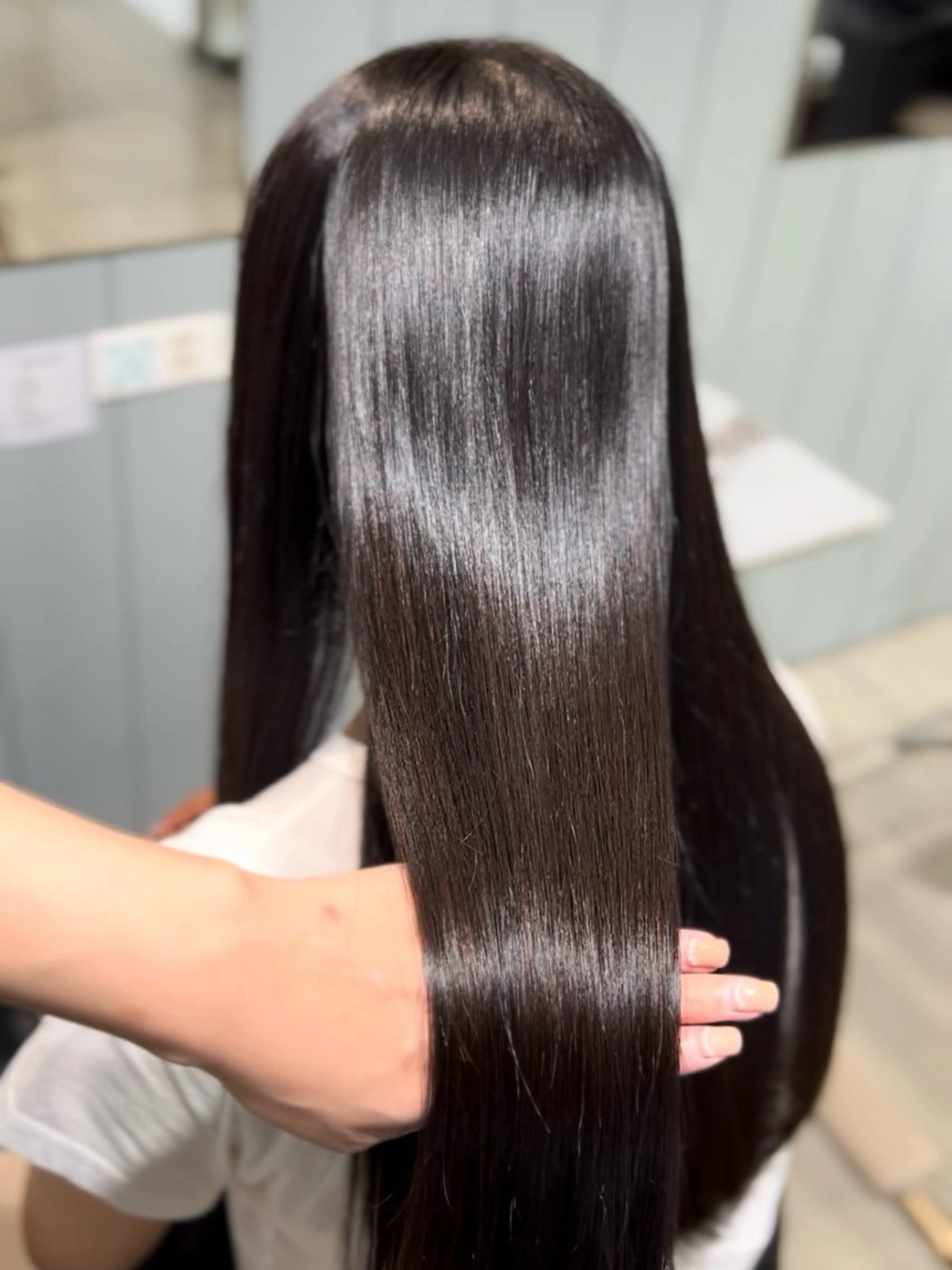 ミディアム カラー 縮毛矯正 ヘアカラー 縮毛矯正 トリートメント 美髪縮毛矯正/髪質 改善/Lecielのヘアスタイル