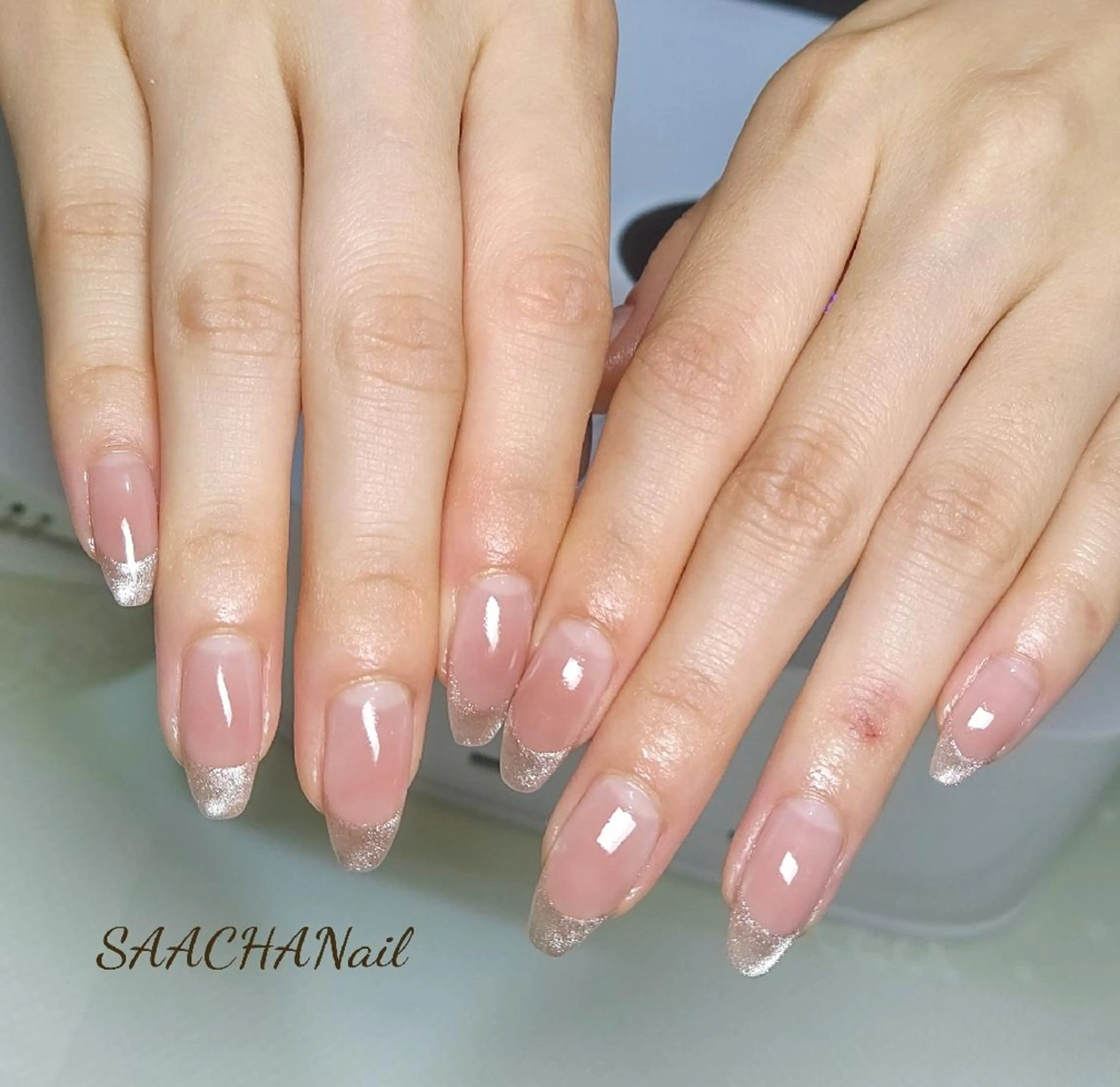 ネイル フレンチネイル マグネットネイル マグネットフレンチ SAACHANail  のネイルデザイン